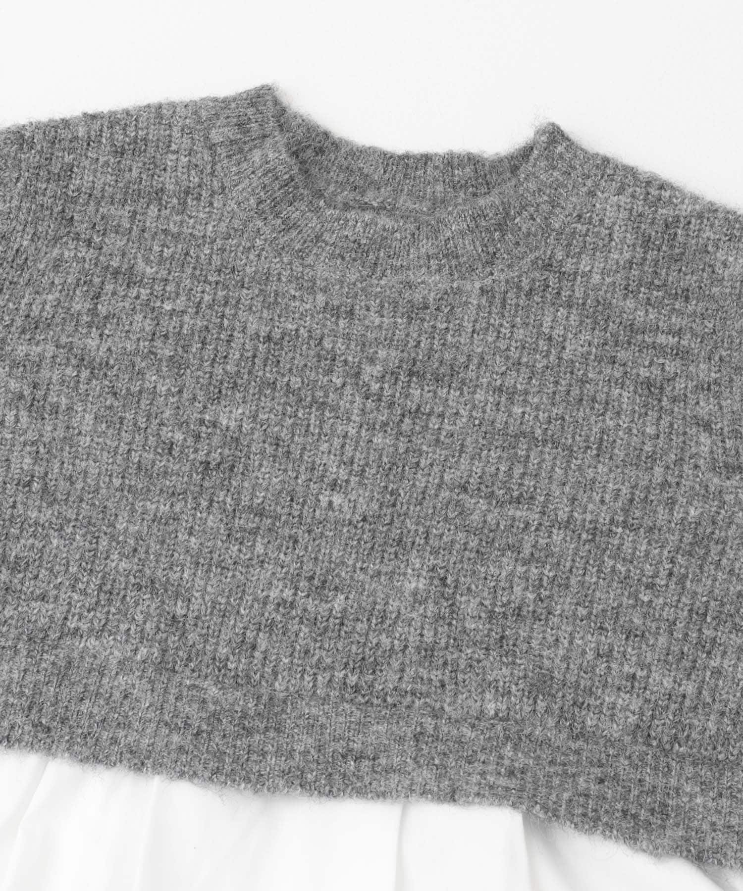 F by ROSSO　ドッキングチュニックニット GRAY FREE