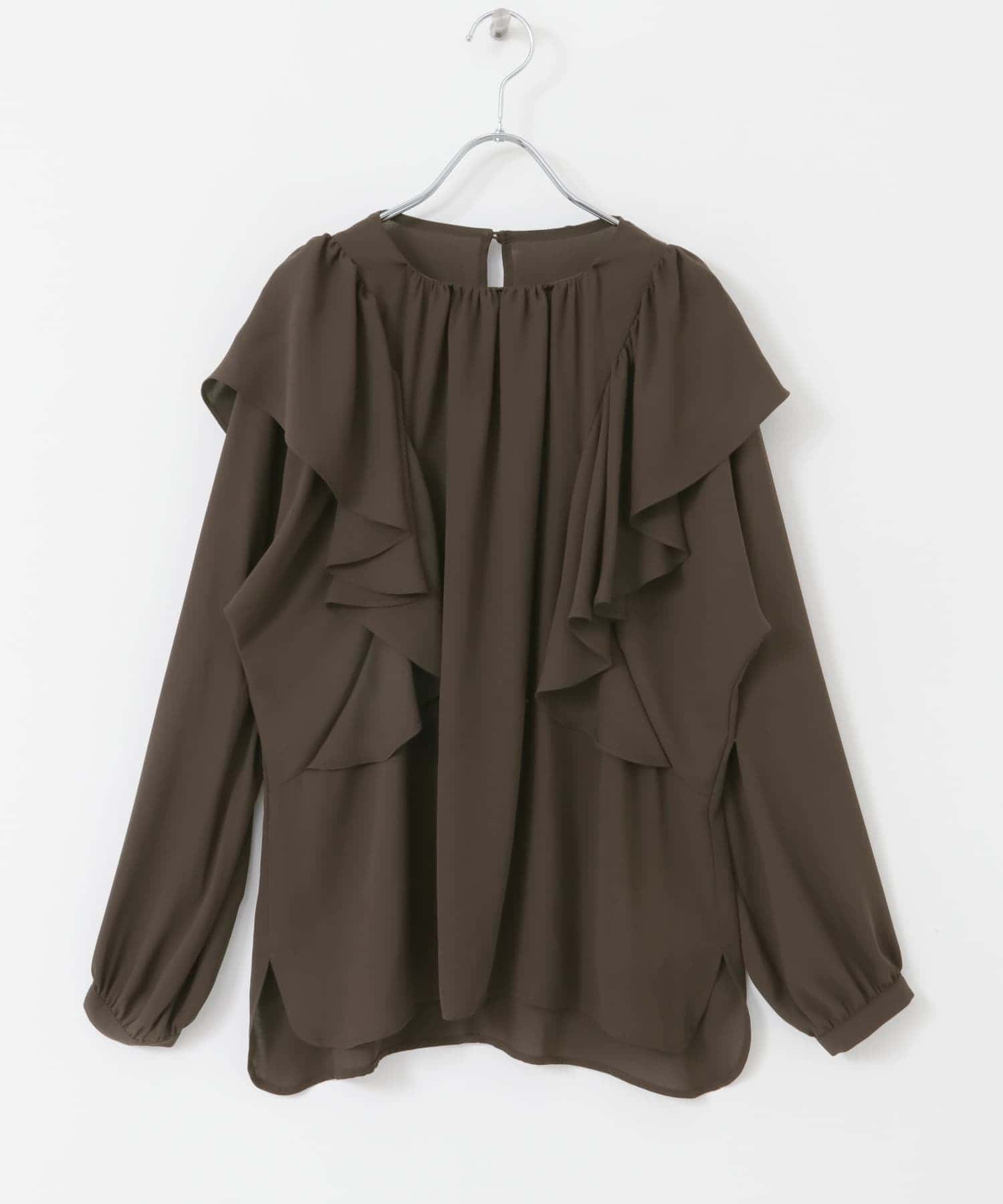 フリルラッフルブラウス brown FREE