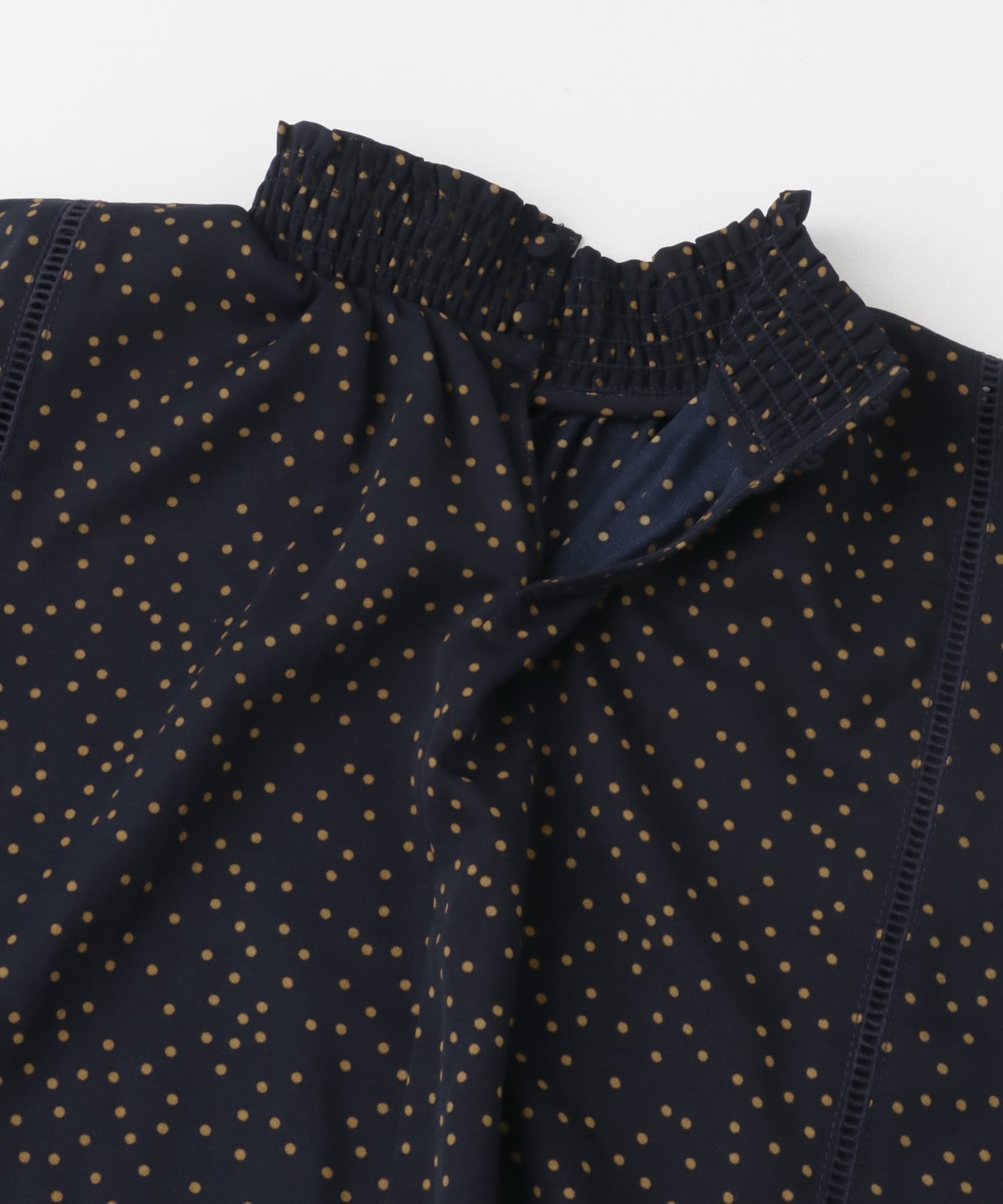 ドットシャーリングブラウス NAVY FREE