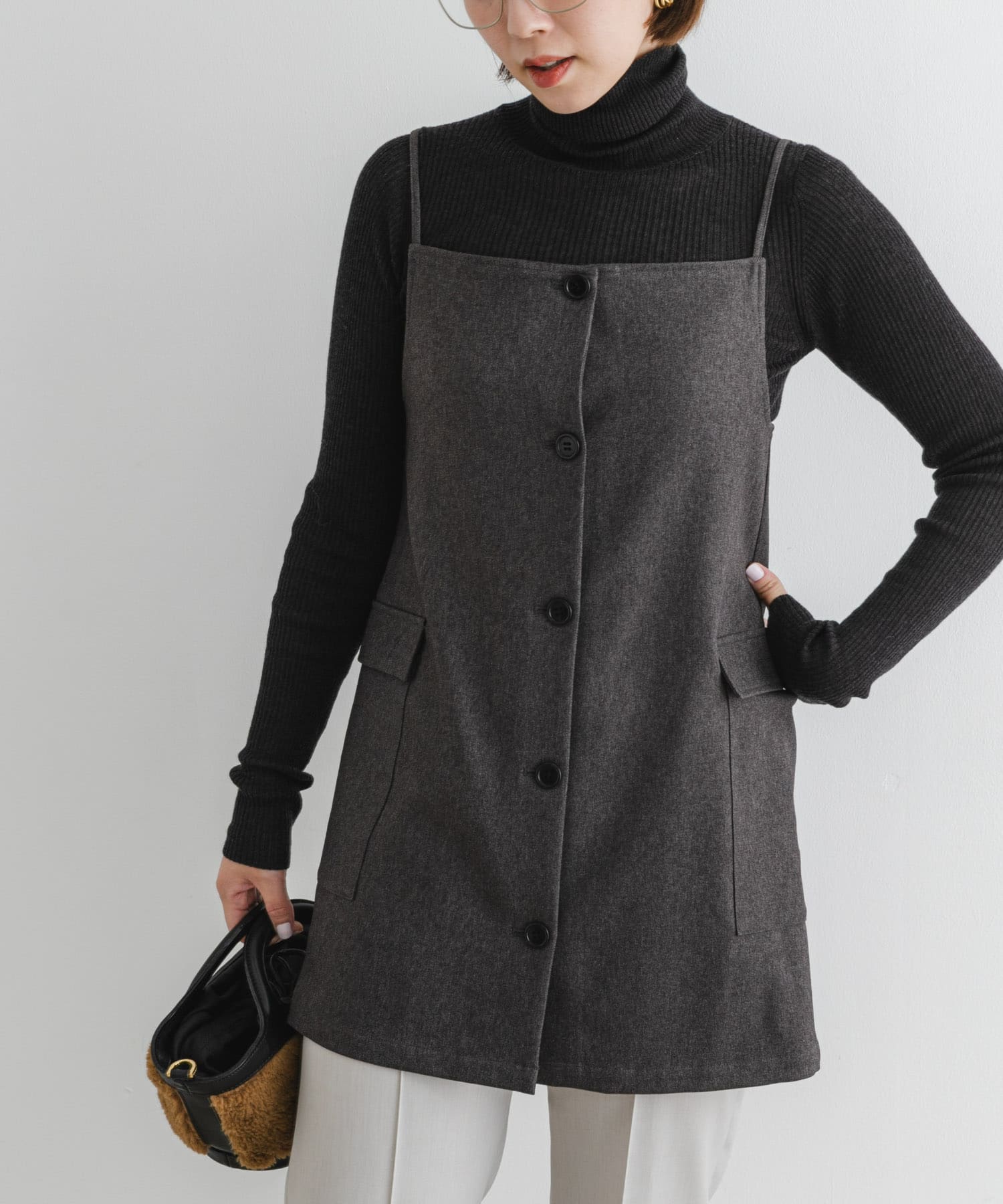 F by ROSSO　ウールライクキャミソールチュニック