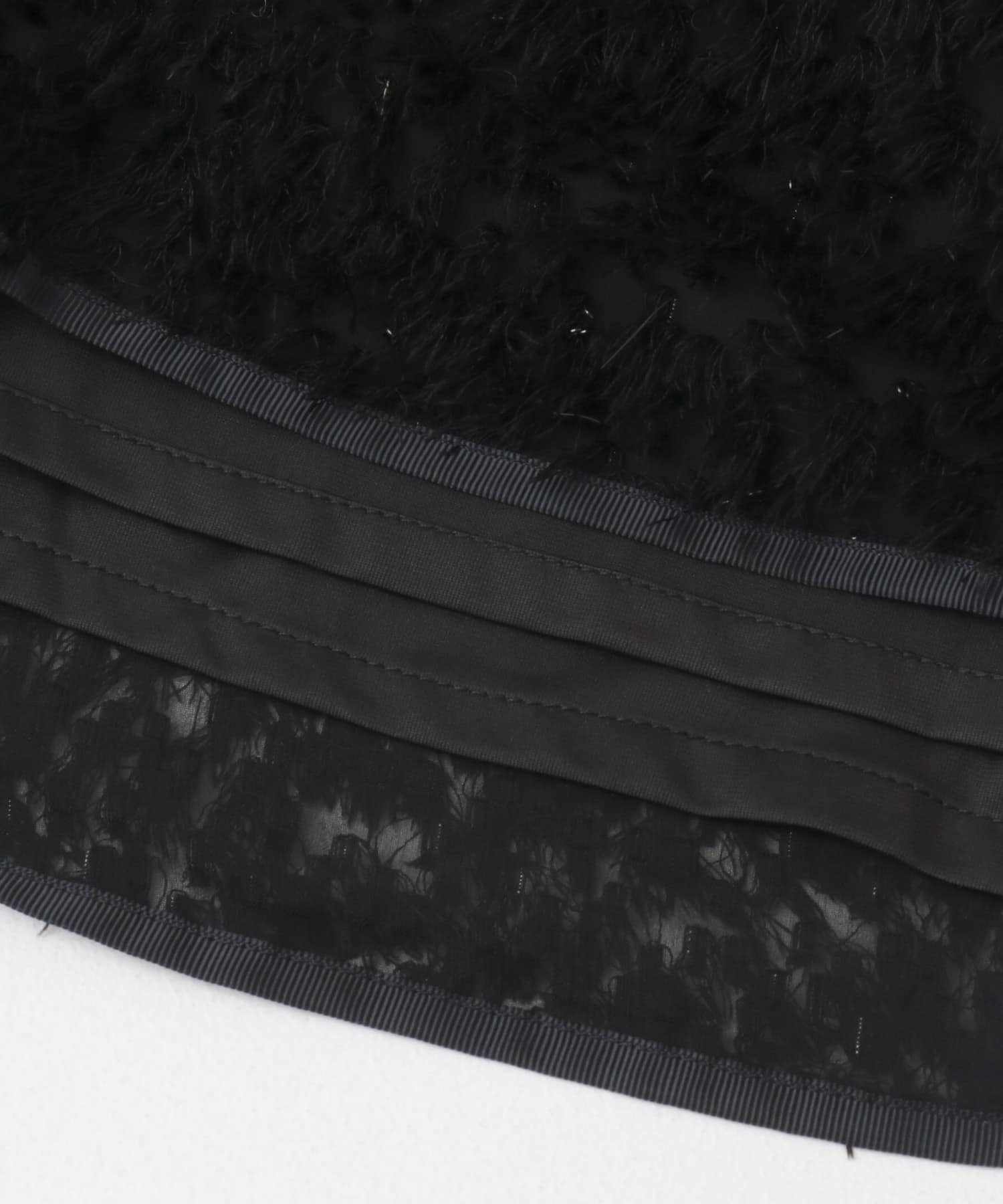 ラメカットジャガードスカート BLACK 36