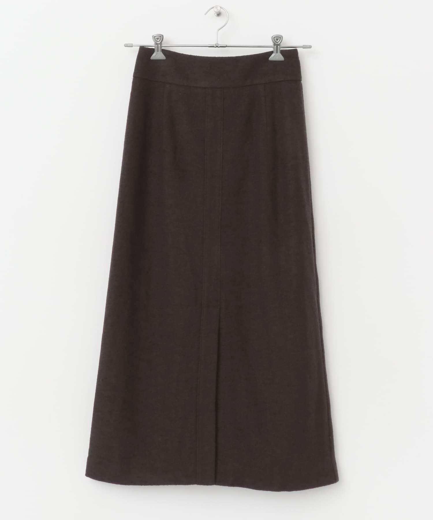 ウール混ブークレストレートスカート CHARCOAL 36