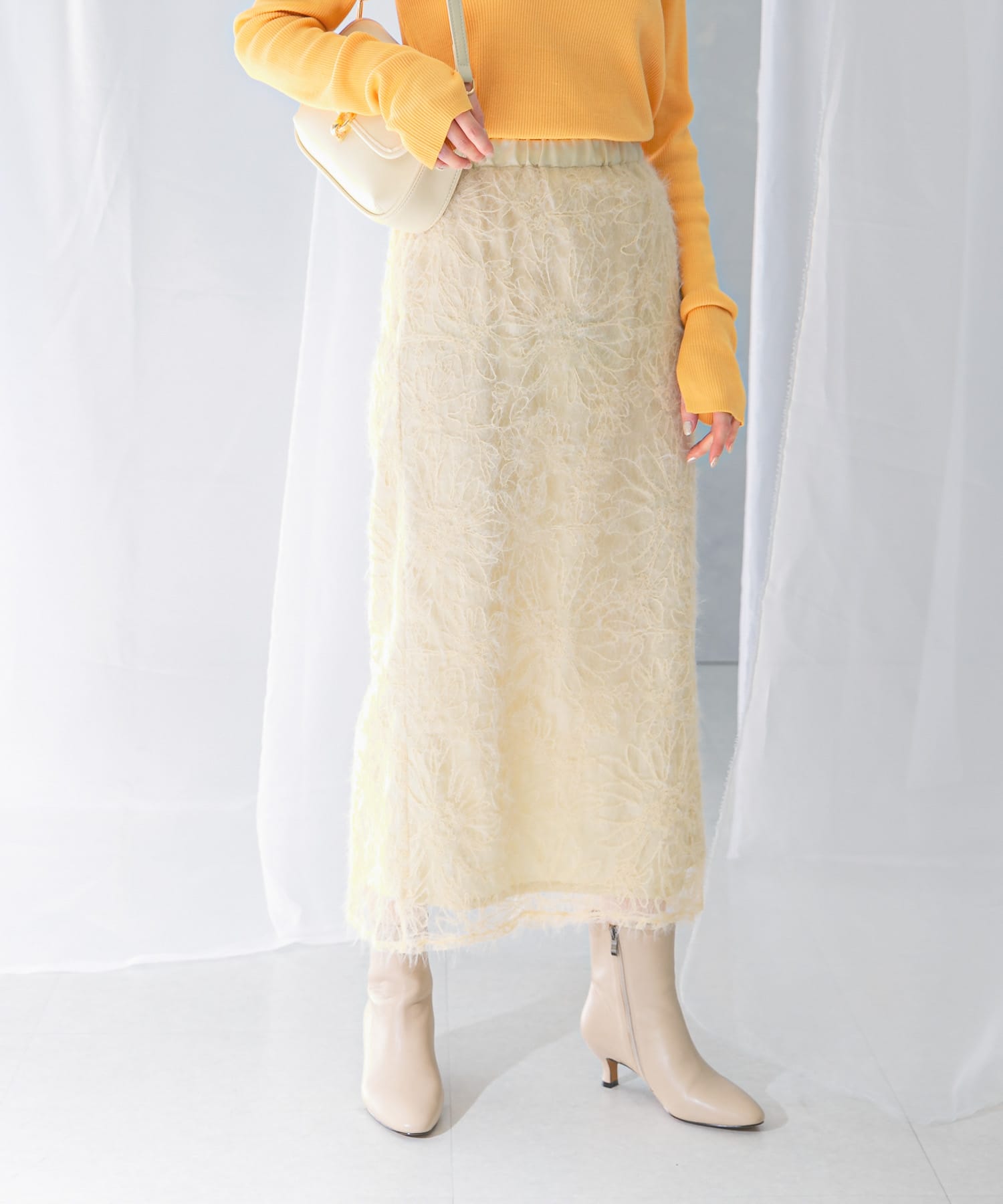 フラワーチュールシャギースカート