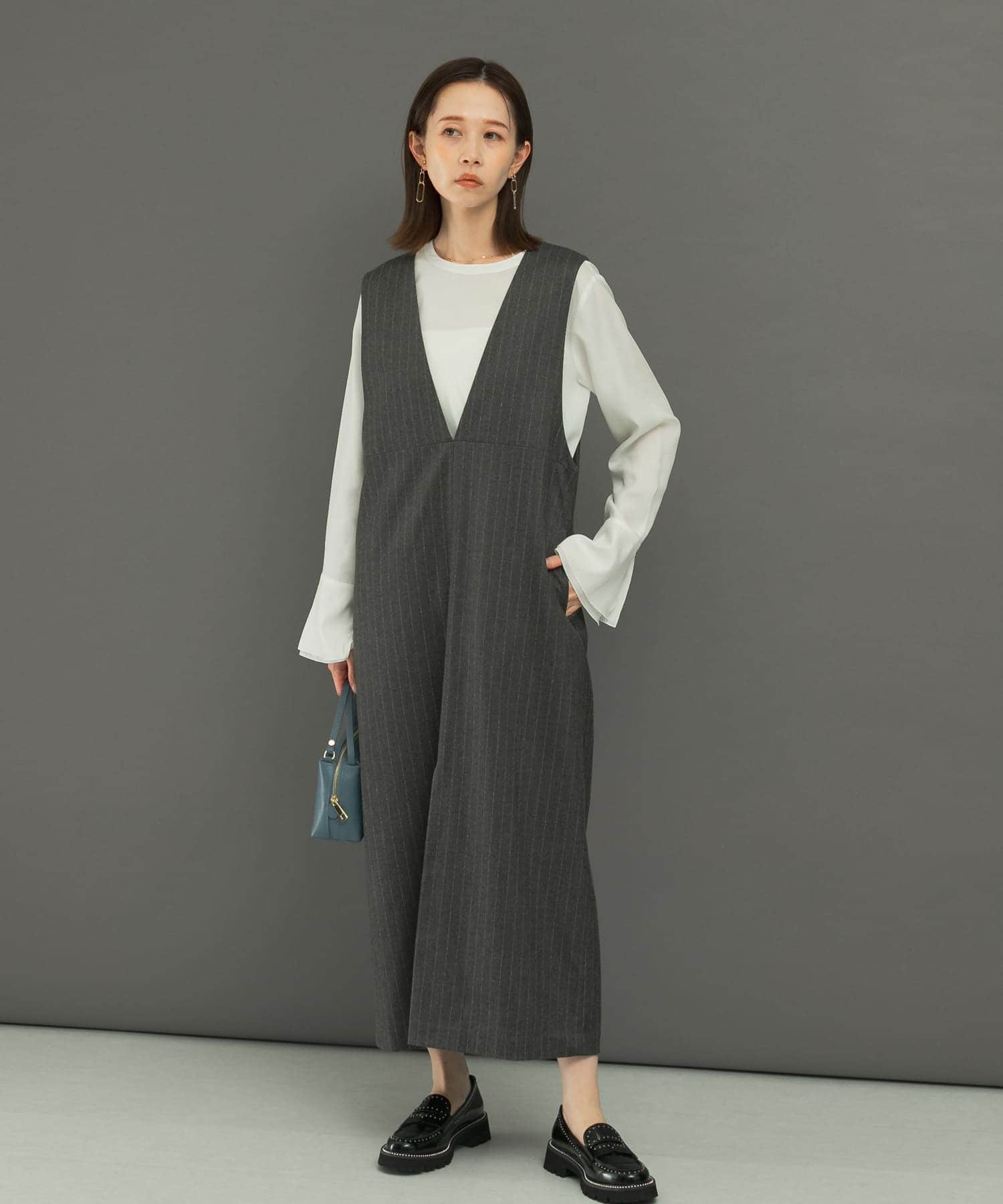 ディープVネックストライプワンピース(36 navy): ワンピース｜URBAN
