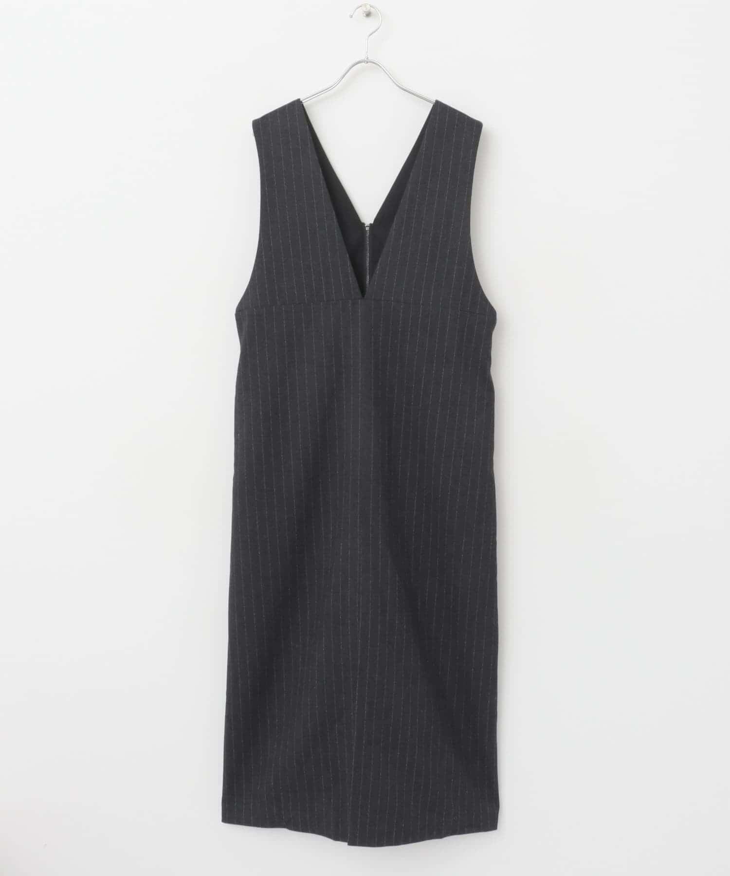 ディープVネックストライプワンピース navy 36