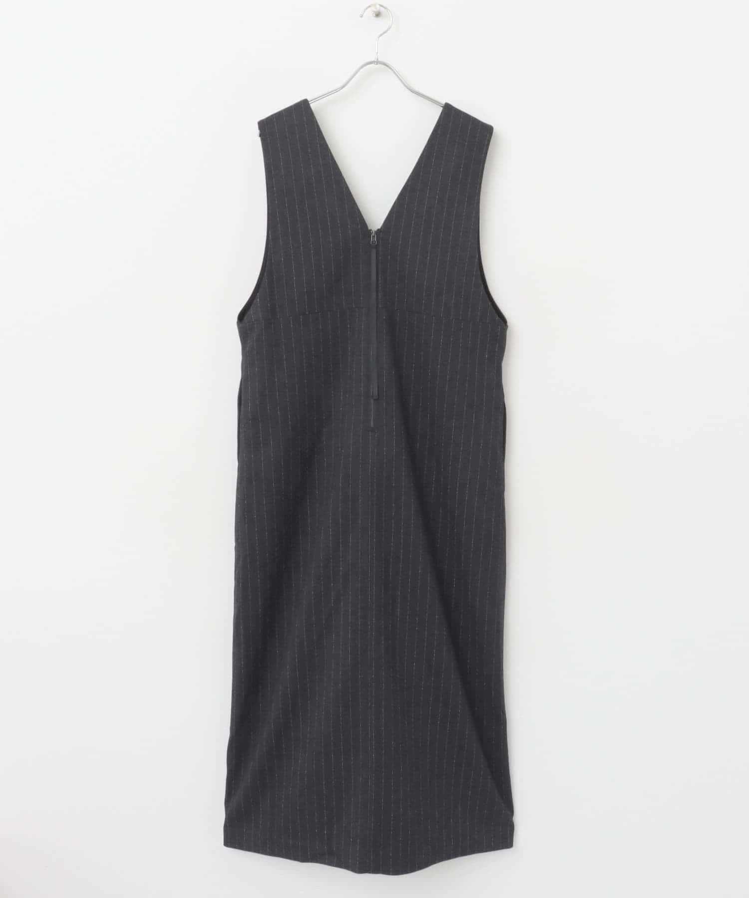 ディープVネックストライプワンピース navy 36