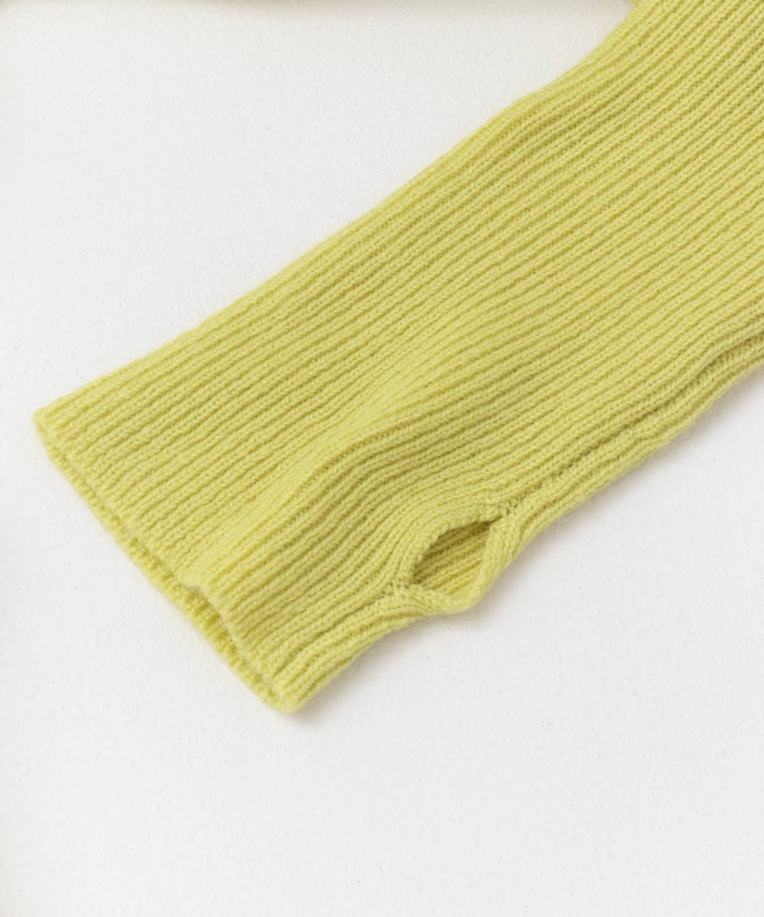 ヤク混サイドスリット畦ニットワンピース YELLOW FREE