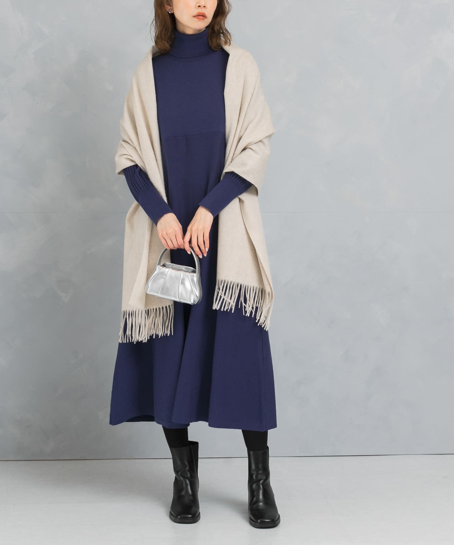 『WEB限定』タートルネックデザインスリーブワンピース