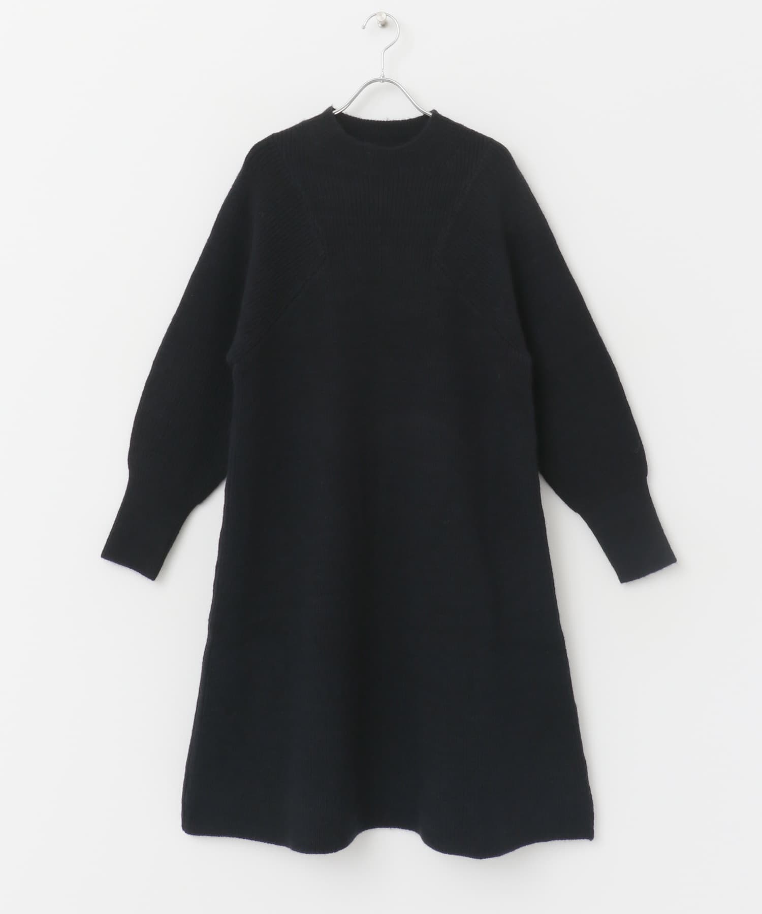 『WEB限定』畦ニットミニワンピース BLACK FREE