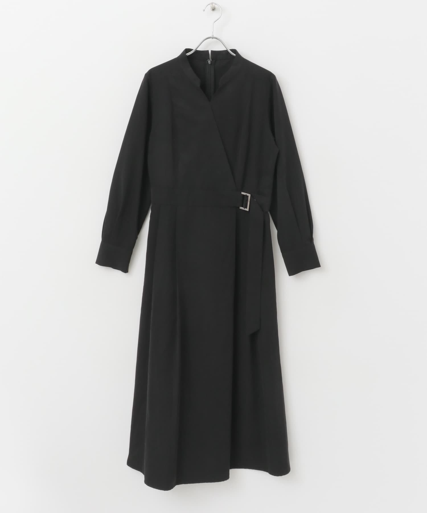 スエードライクカシュクールワンピース BLACK FREE