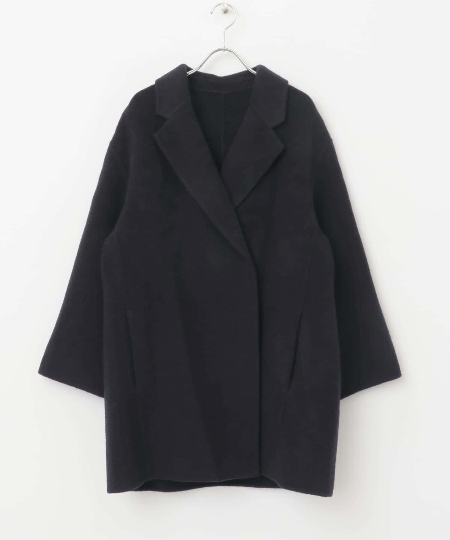 ウールカシミヤリバーチェスターコート NAVY FREE