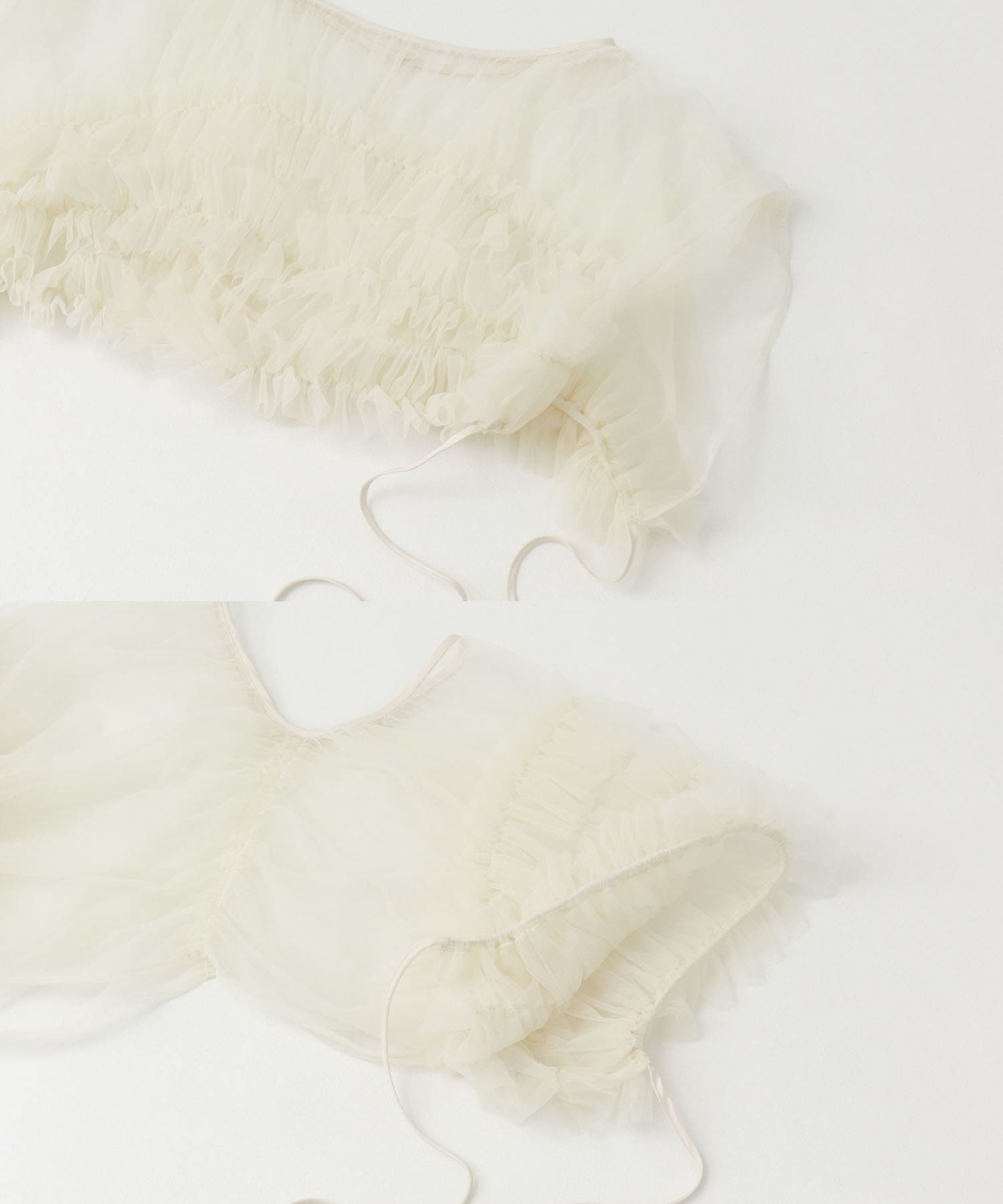 チュールフリル2WAYドレス beige×bk FREE