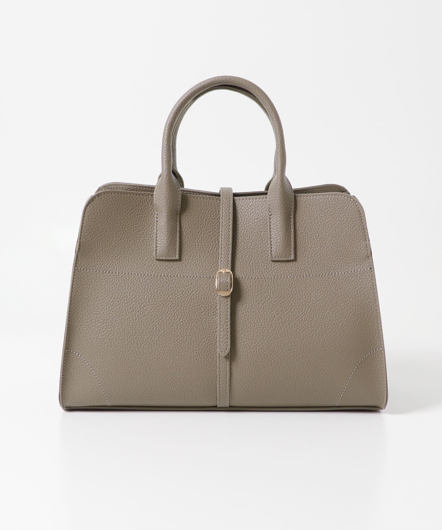 『再入荷』ベルト付ステッチトートバッグ GREIGE -