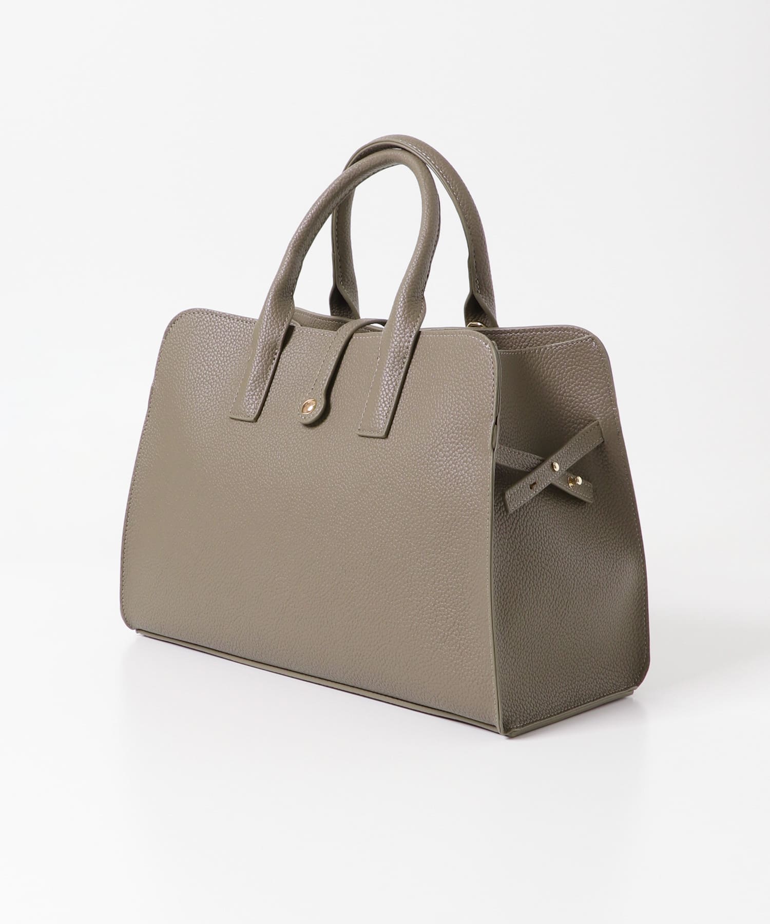 『再入荷』ベルト付ステッチトートバッグ GREIGE -