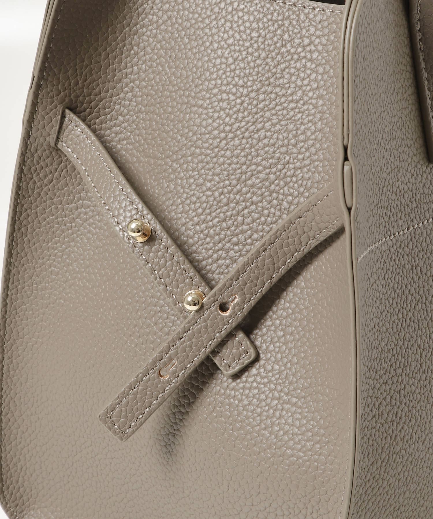 『再入荷』ベルト付ステッチトートバッグ GREIGE -