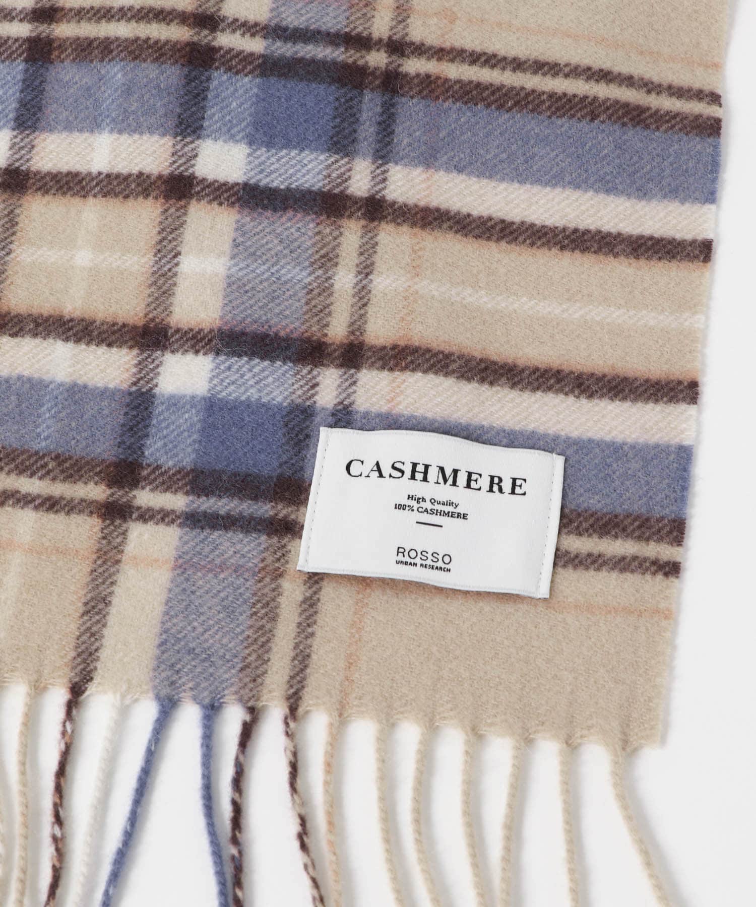 カシミヤチェックマフラー BEIGE FREE