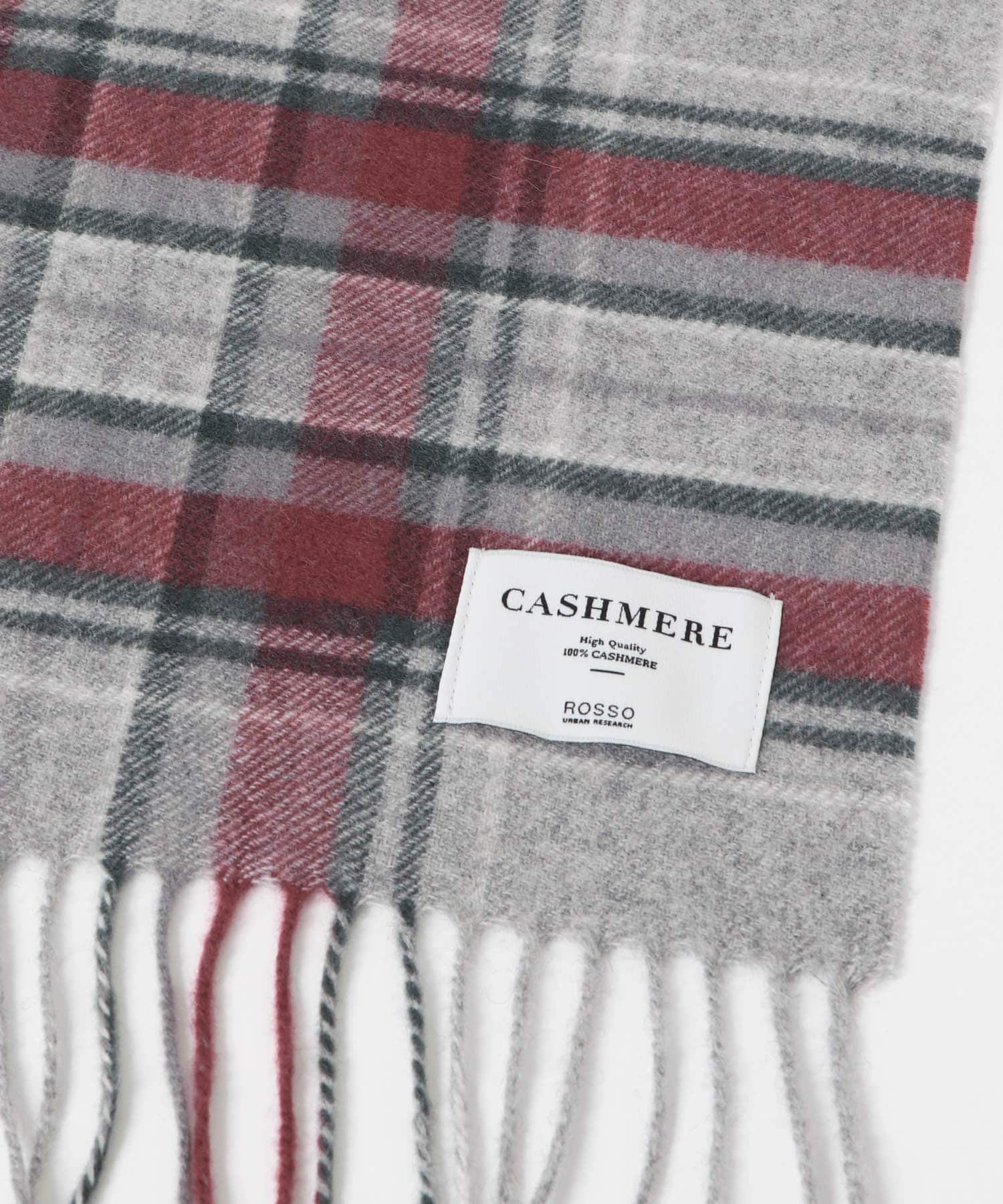カシミヤチェックマフラー GRAY FREE