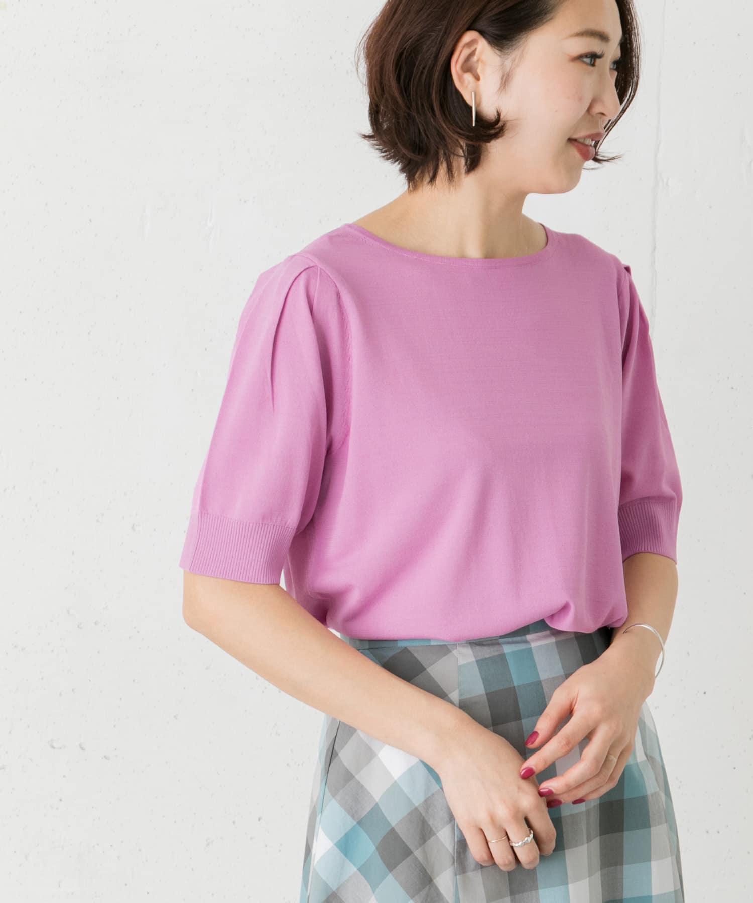タックスリーブニットプルオーバー∴ PINK FREE