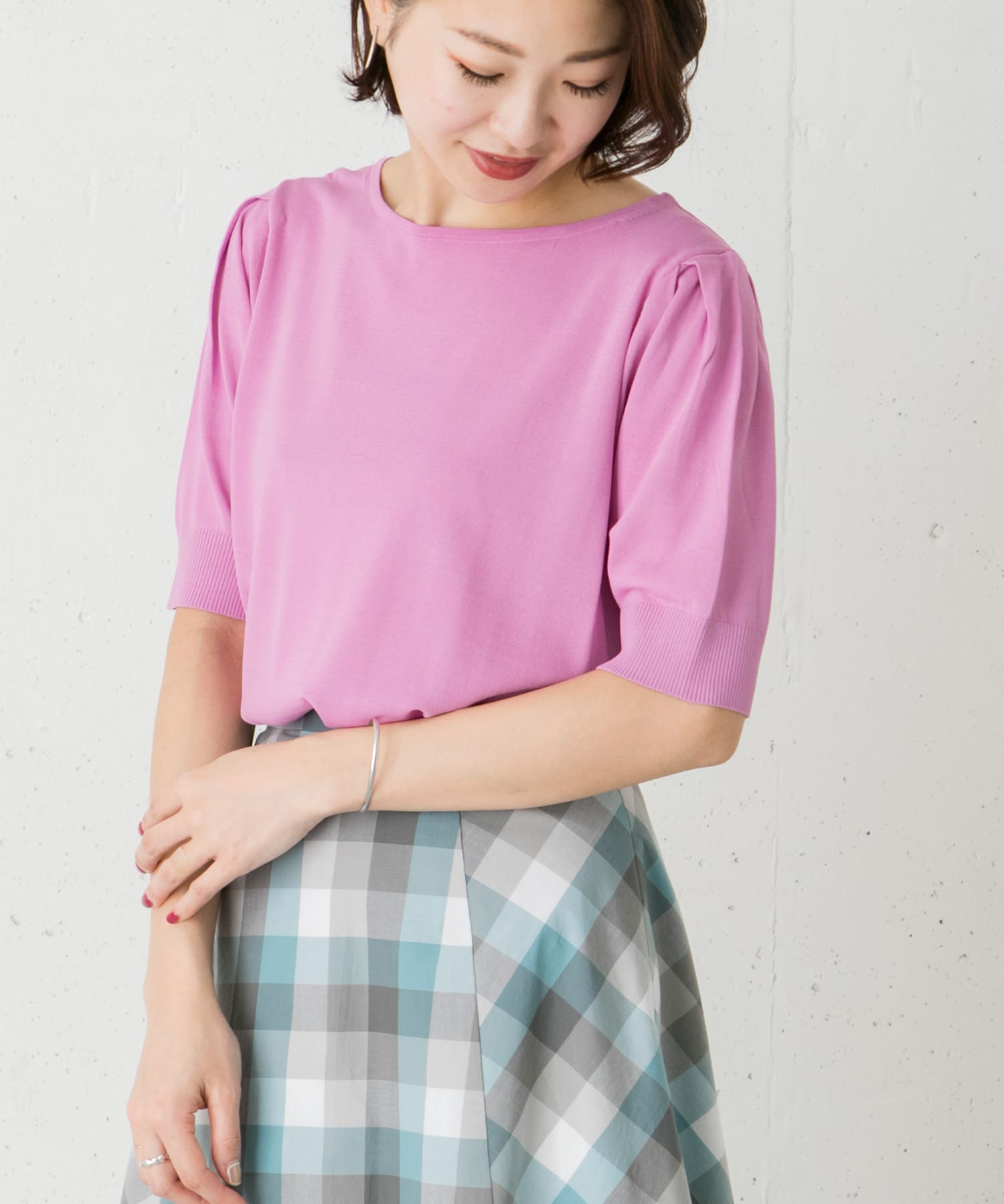 タックスリーブニットプルオーバー∴ PINK FREE