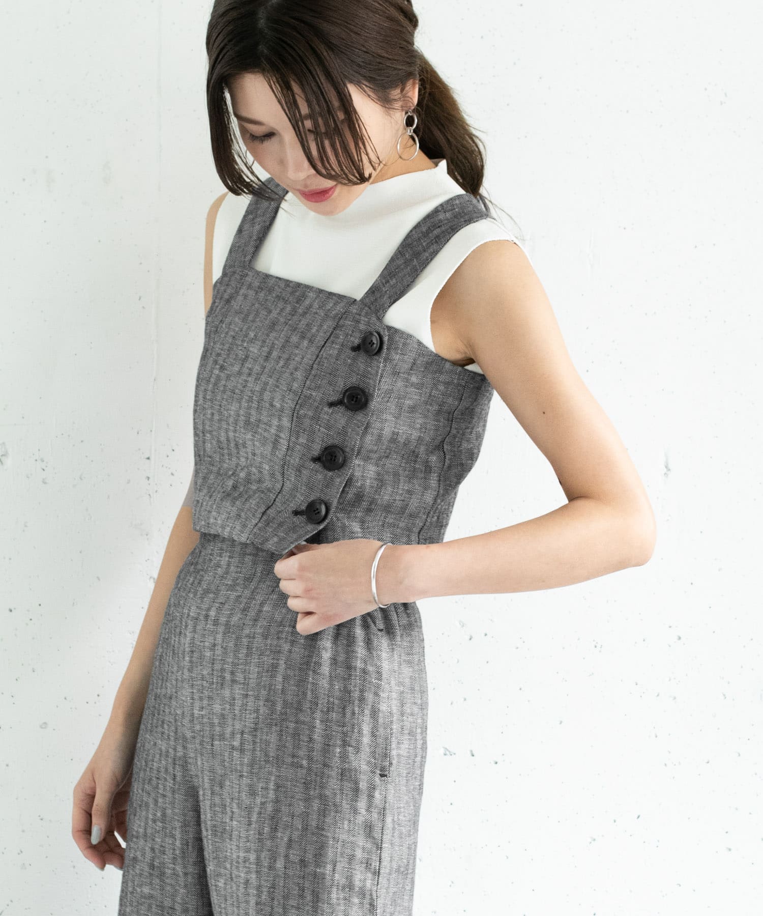 ミックスヘリンボーンビスチェ∴(FREE BLACK): トップス｜URBAN