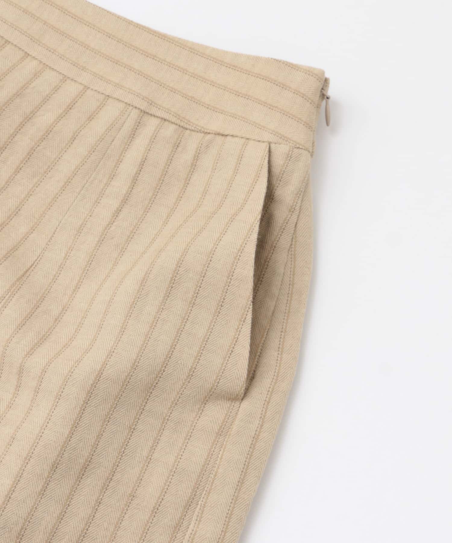 ウールリネンヘリンボンスカート∴ BEIGE 36