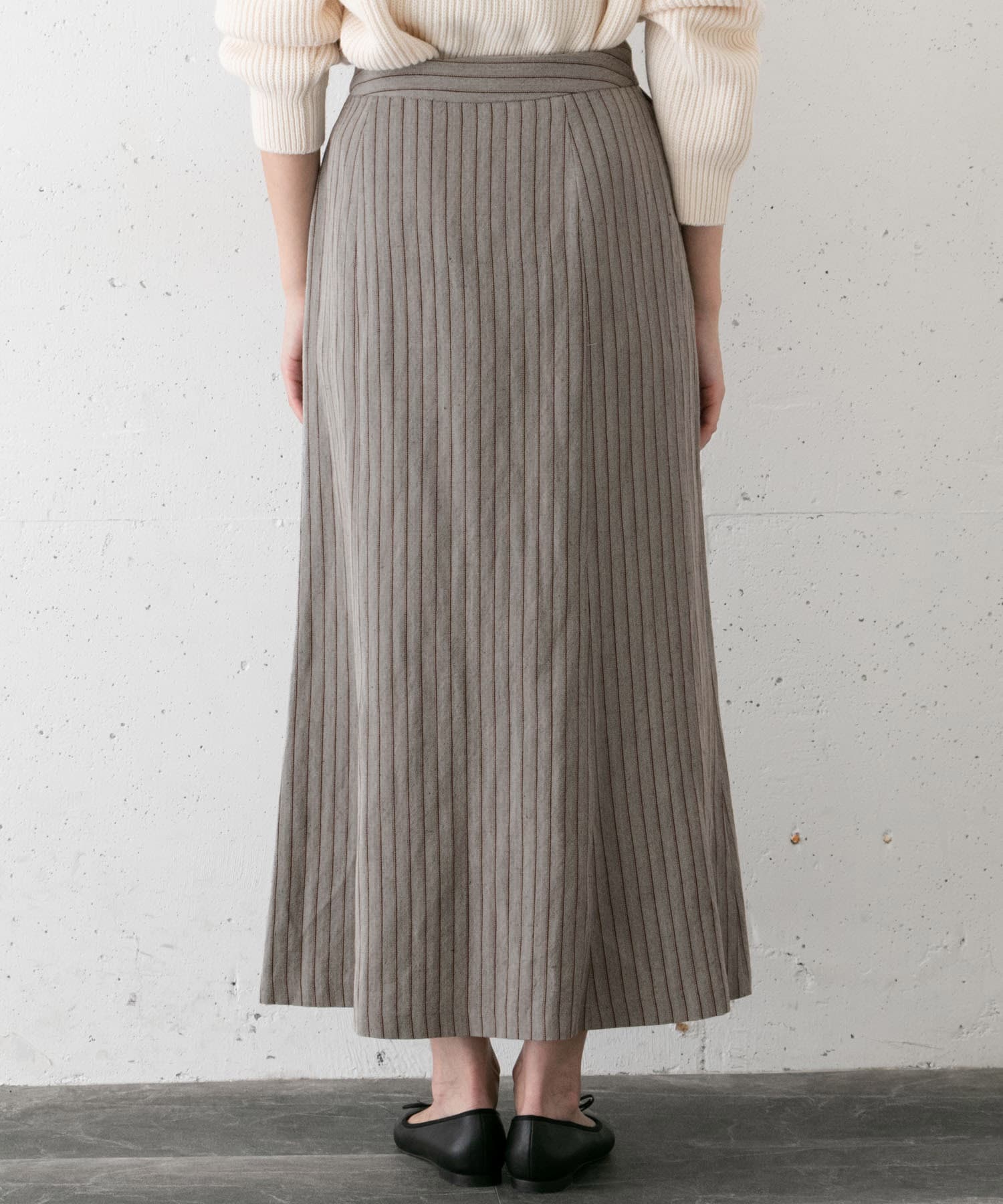 ウールリネンヘリンボンスカート∴ GRAY 36