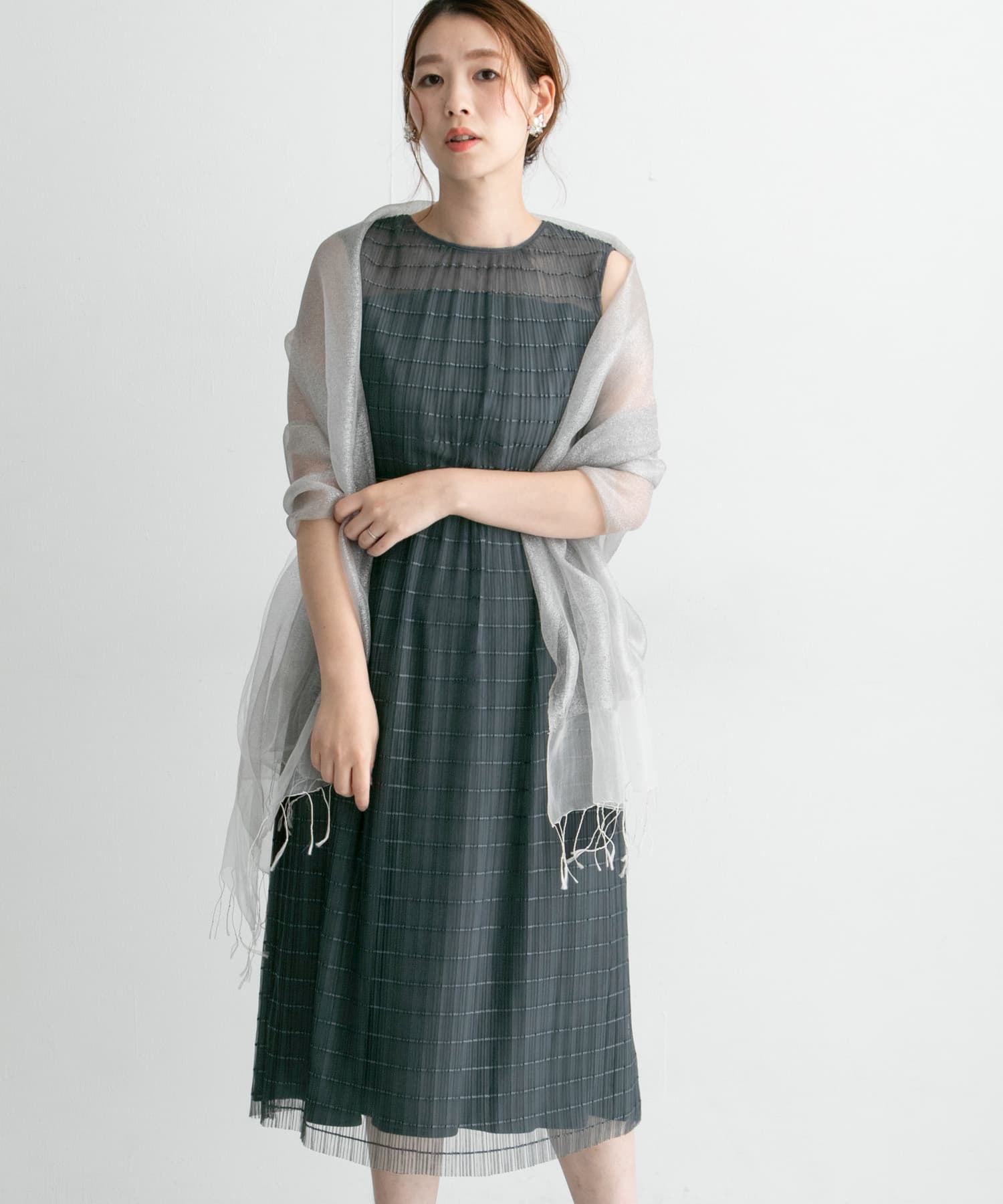 ボーダーチュールドレス G/CHARCOAL FREE