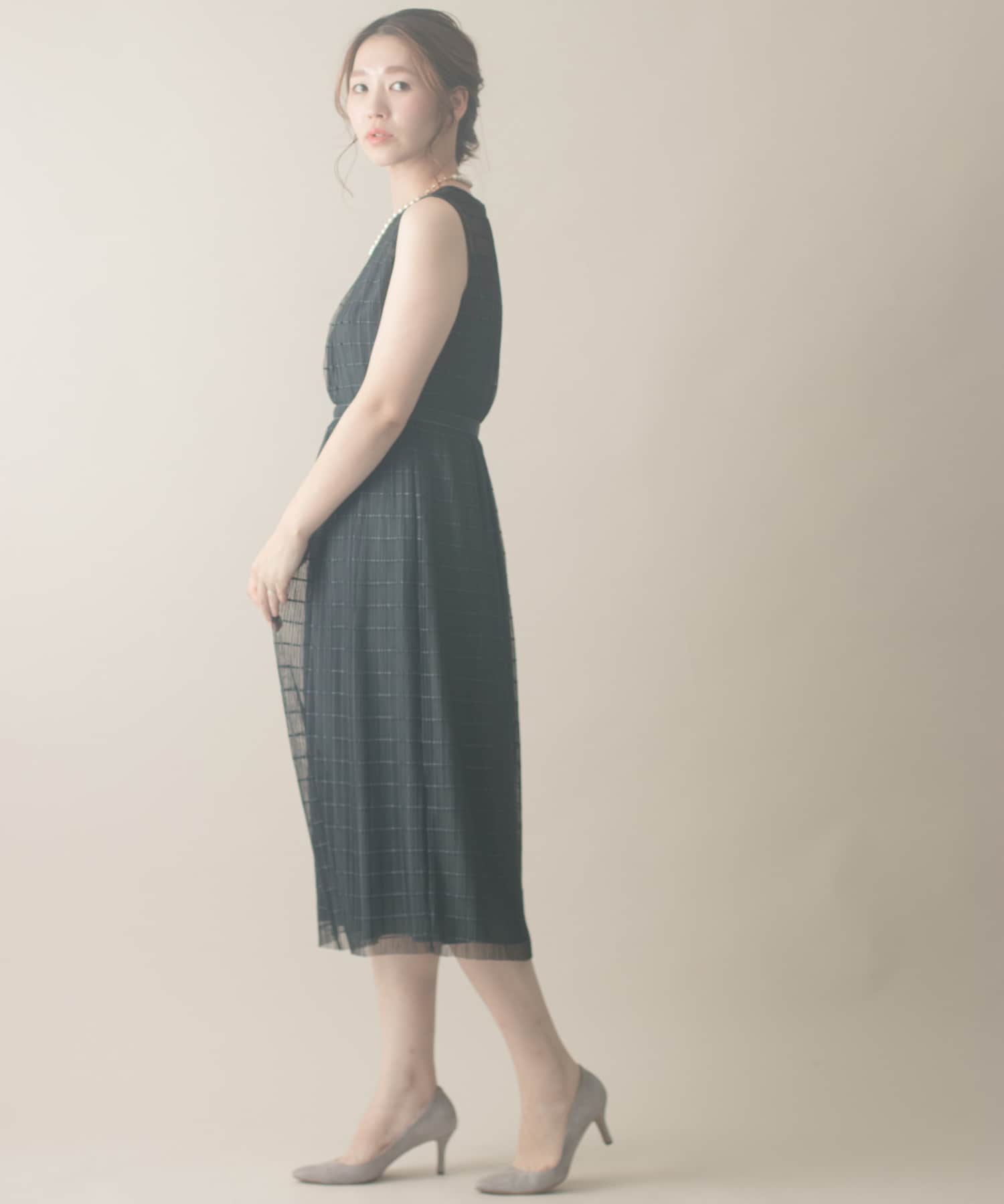 ボーダーチュールドレス G/CHARCOAL FREE