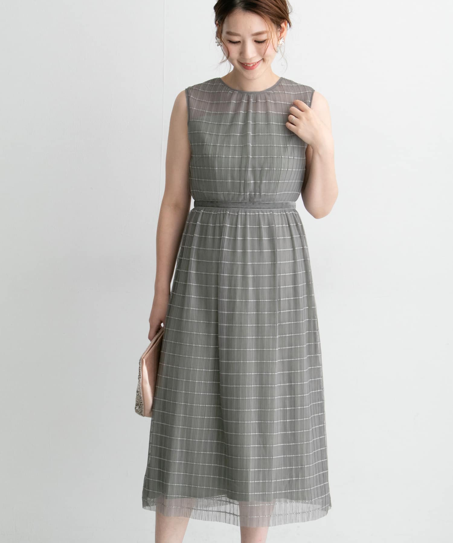 ボーダーチュールドレス GRAY FREE