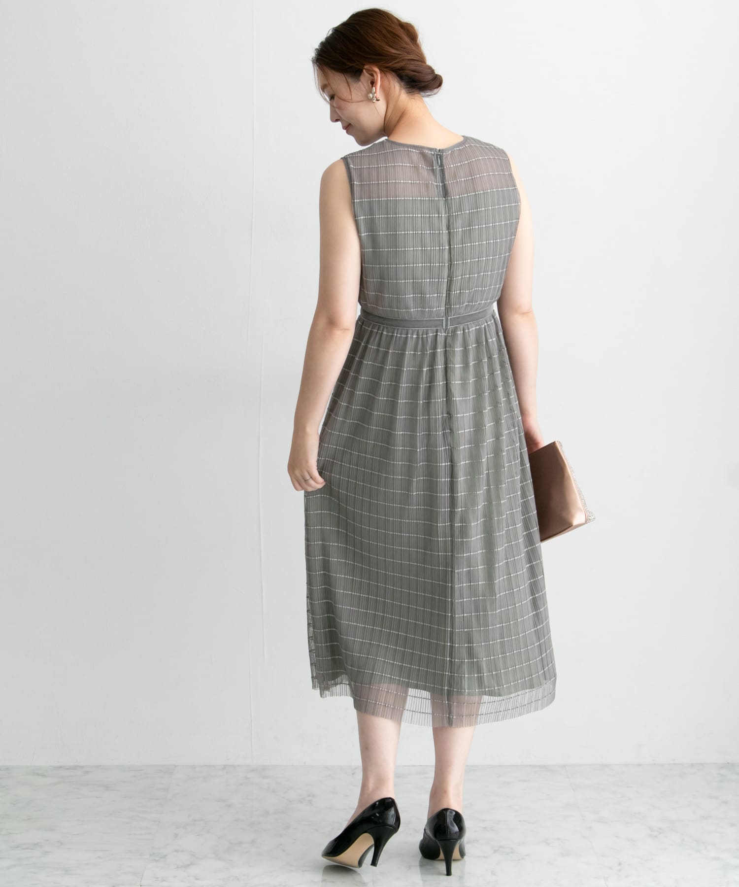 ボーダーチュールドレス GRAY FREE