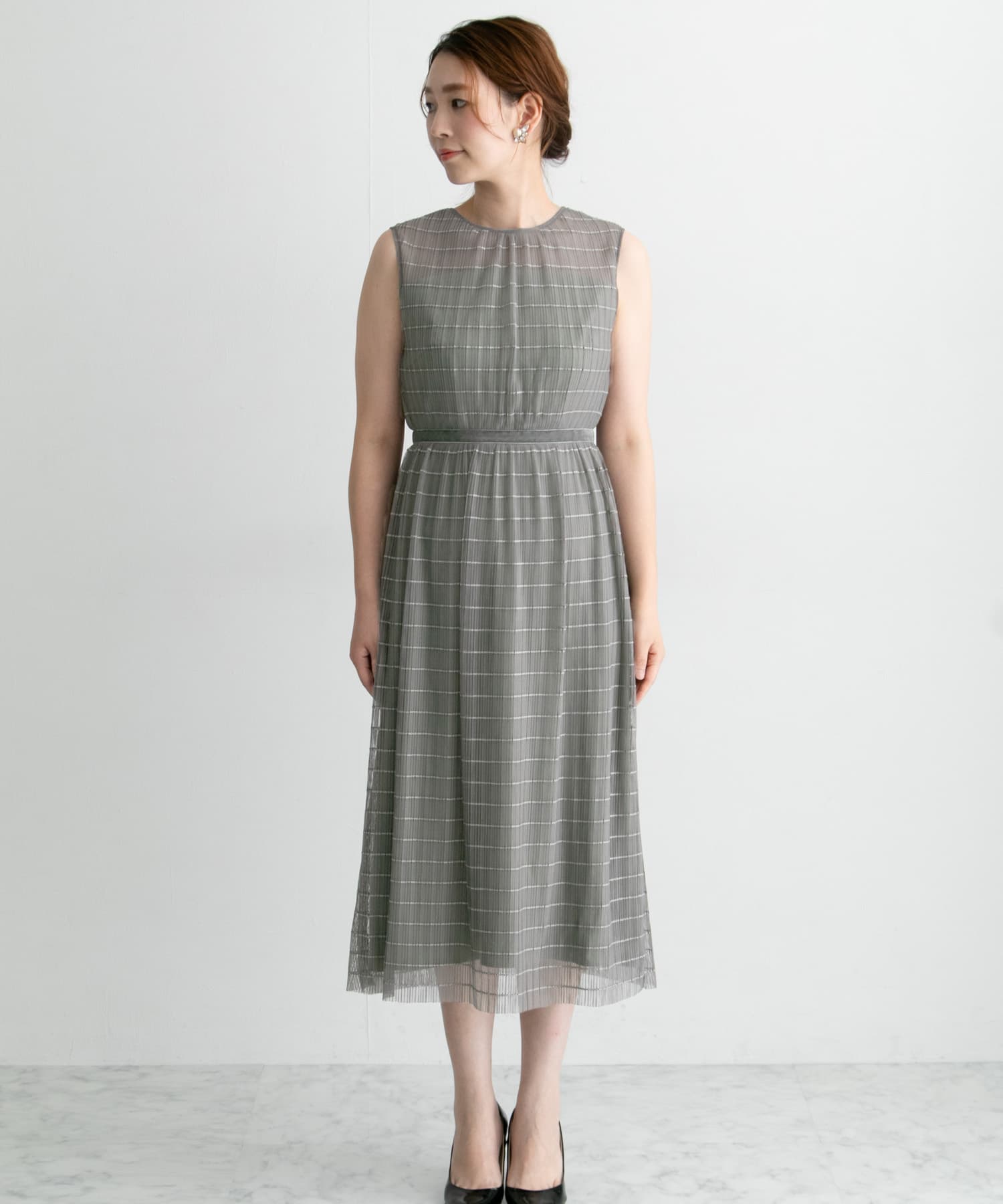 ボーダーチュールドレス GRAY FREE