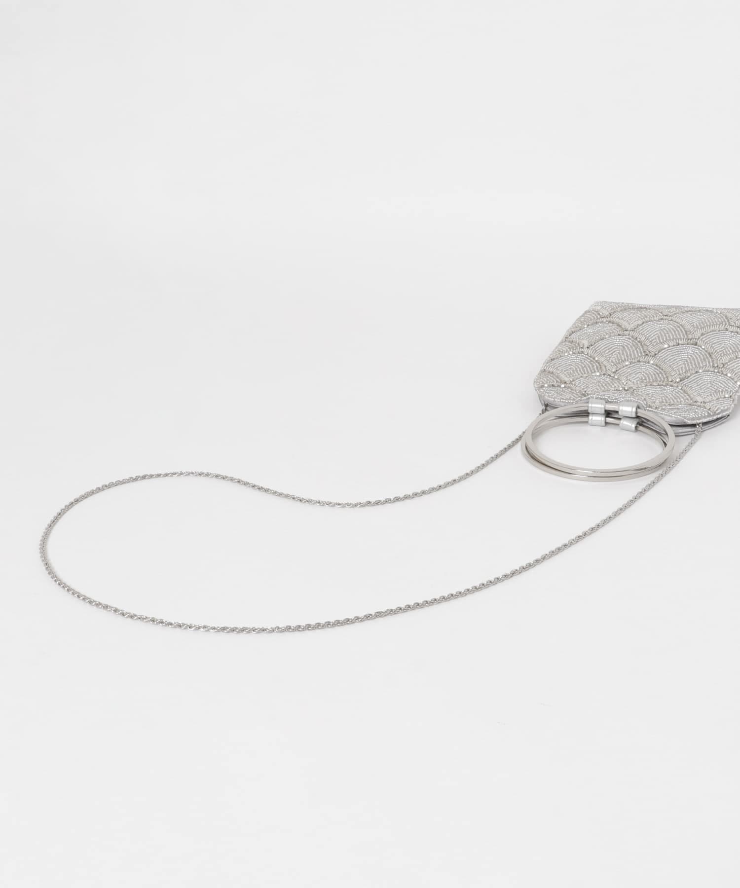 リングハンドルビジューバッグ SILVER -