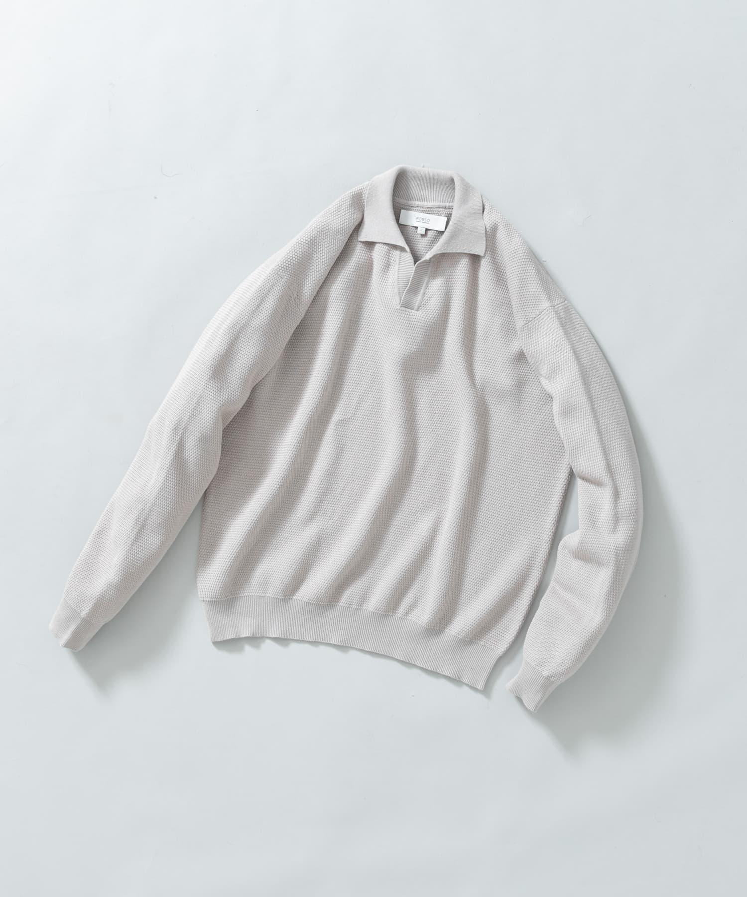 変形カノコスキッパーニットポロ LIGHT GRAY M