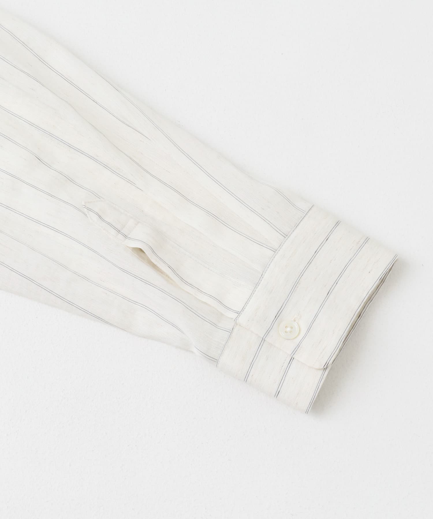 『WEB限定』ストライプバンドカラーリラックスシャツ WHITE M