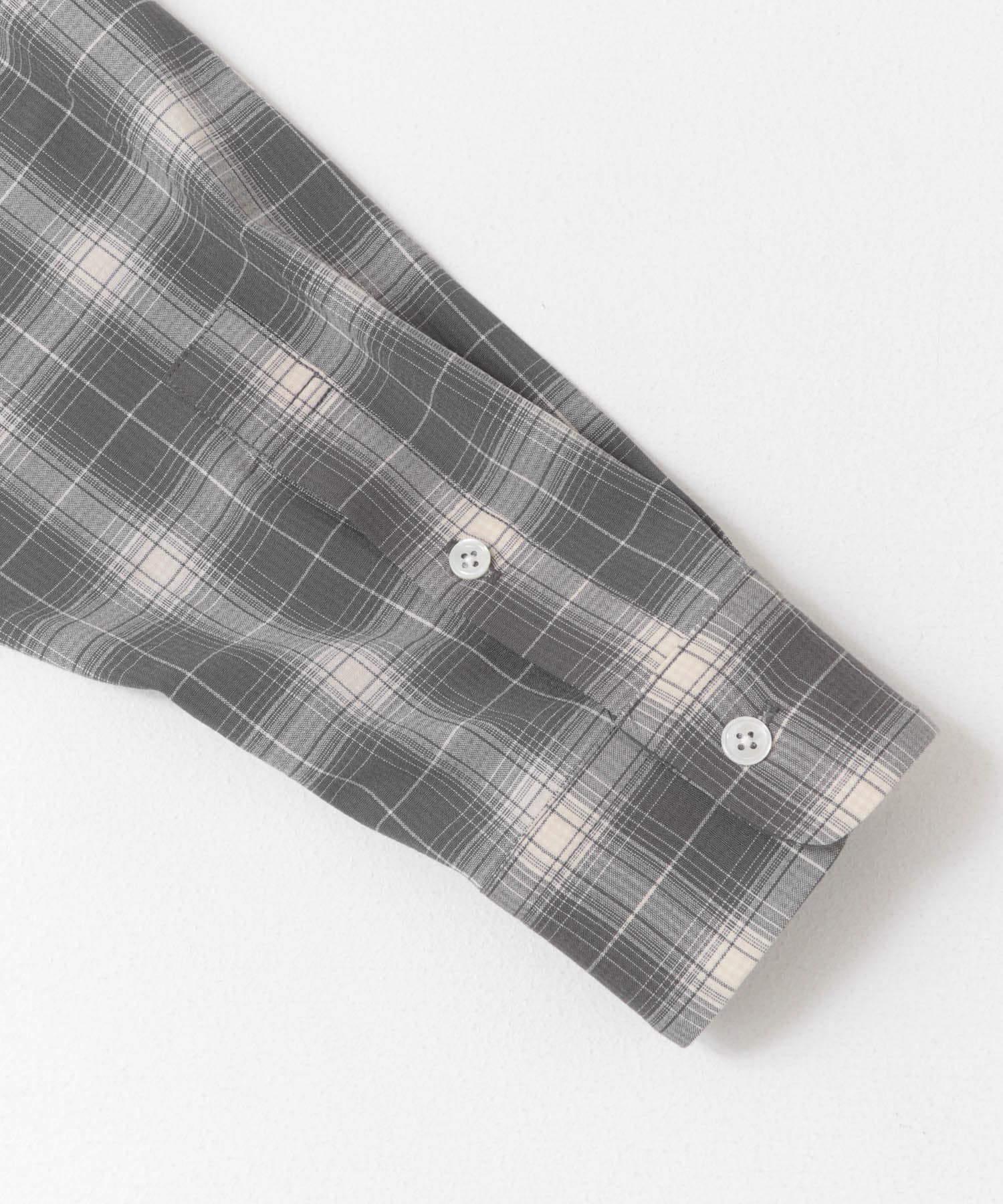『WEB限定』オンブレチェックリラックスシャツ GRAY M