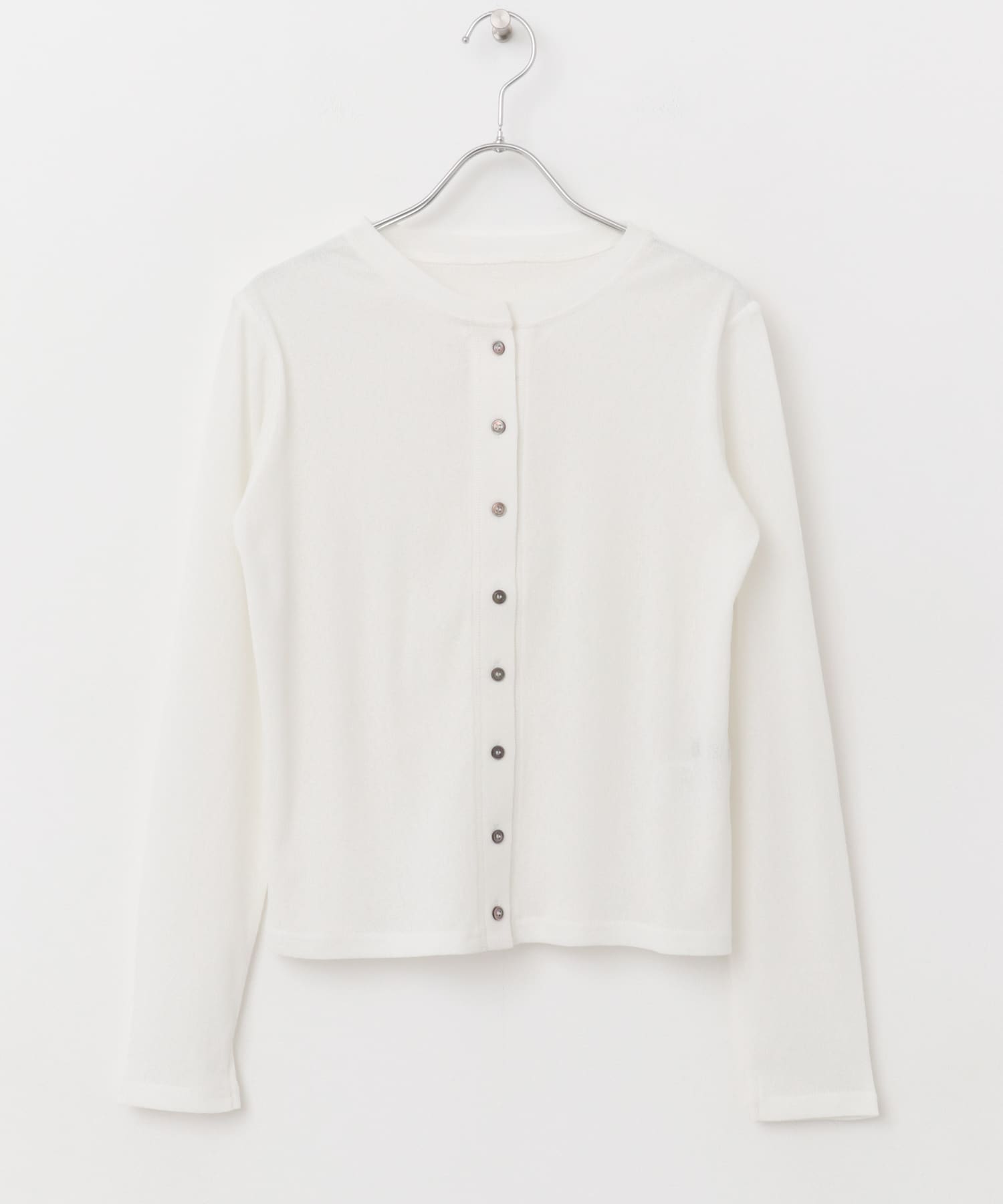 ドライテレコデザインボタンカーディガン OFF WHITE FREE