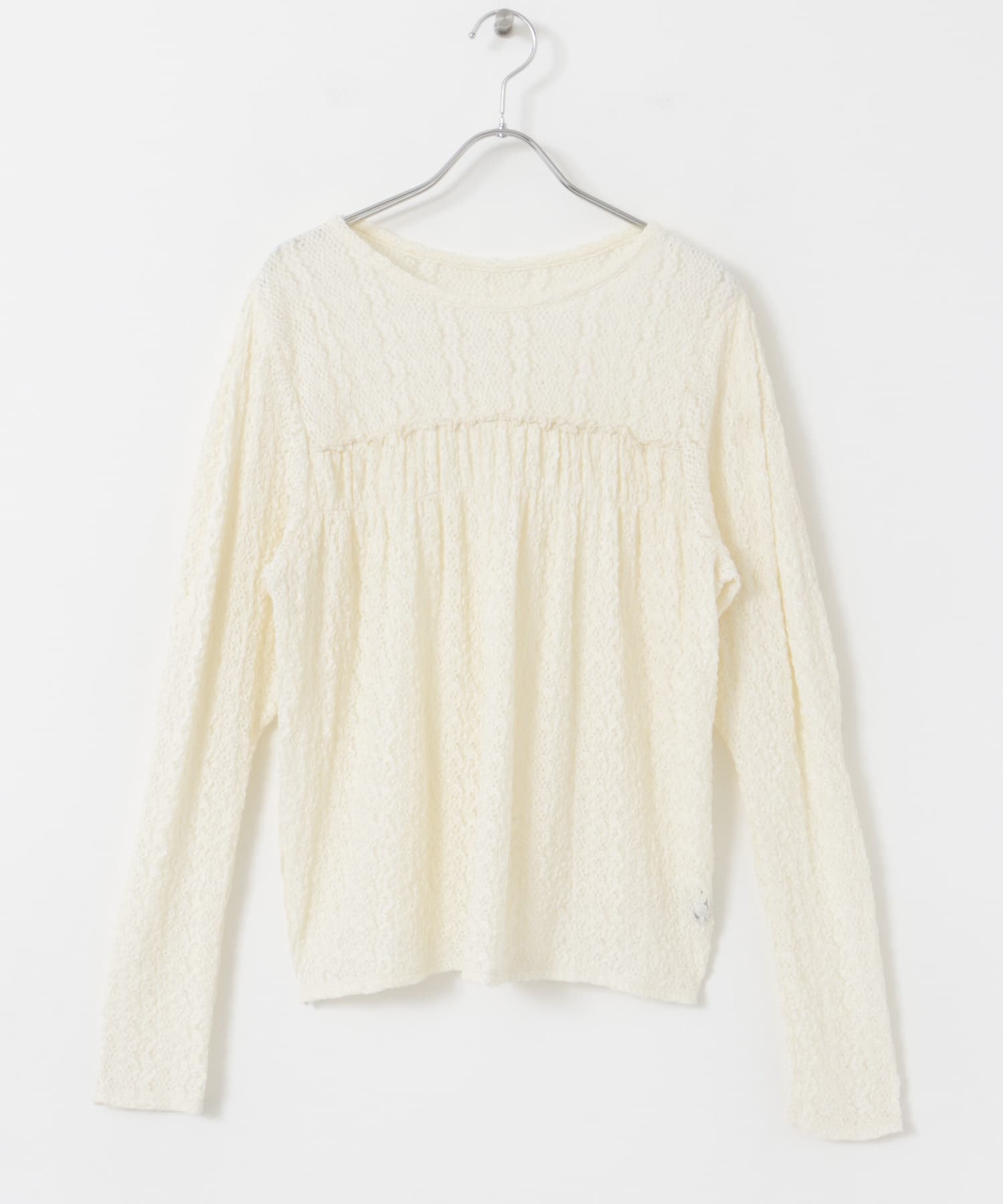 ストレッチレースプルオーバー OFF WHITE FREE