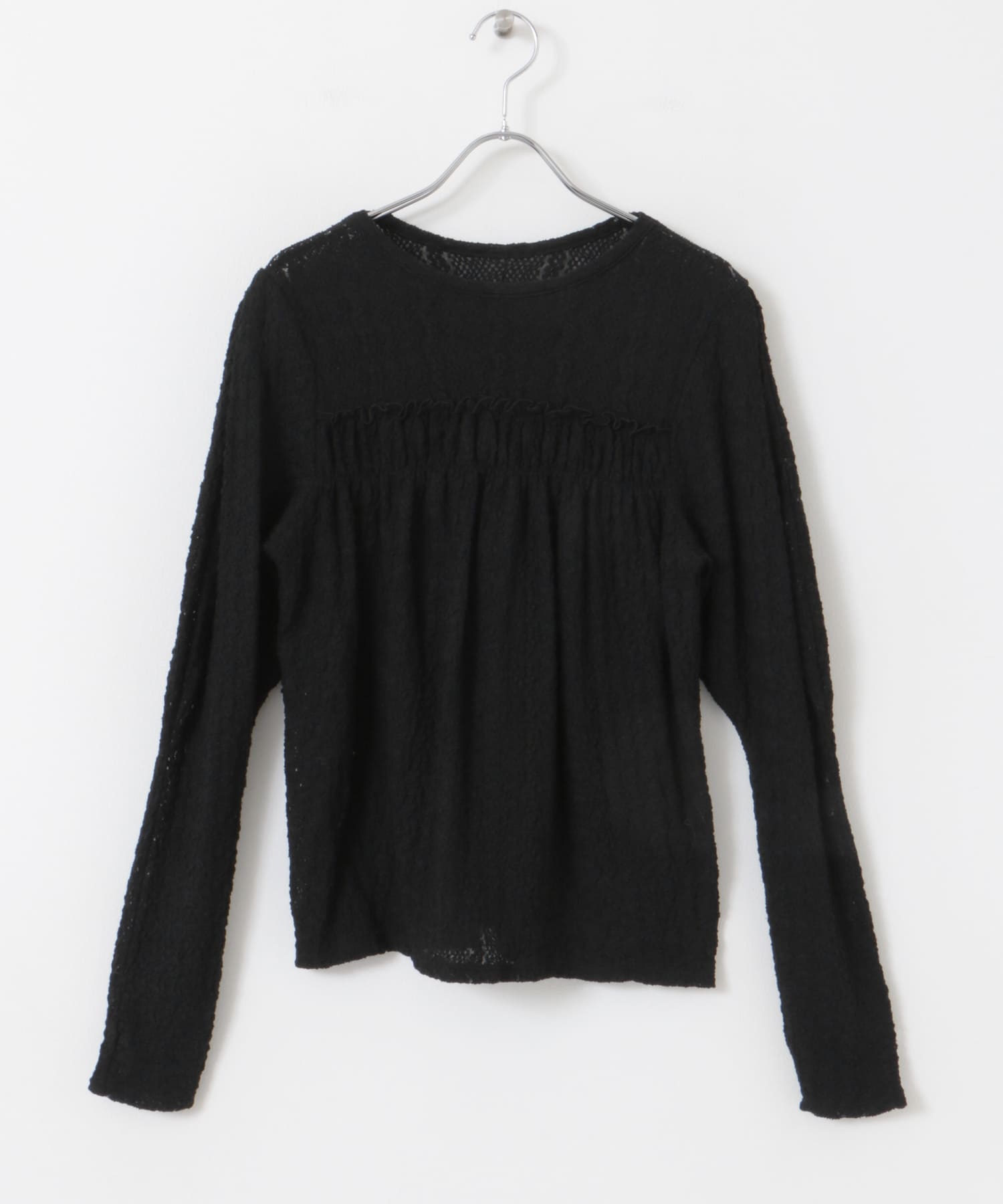 ストレッチレースプルオーバー BLACK FREE