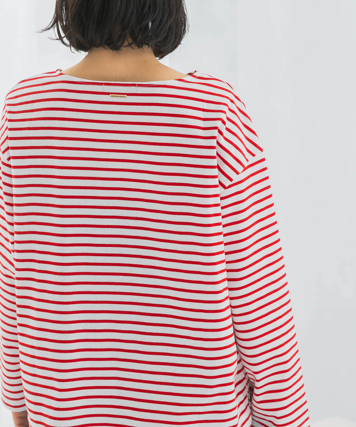 バスクオーバーTシャツ WHT×RED FREE