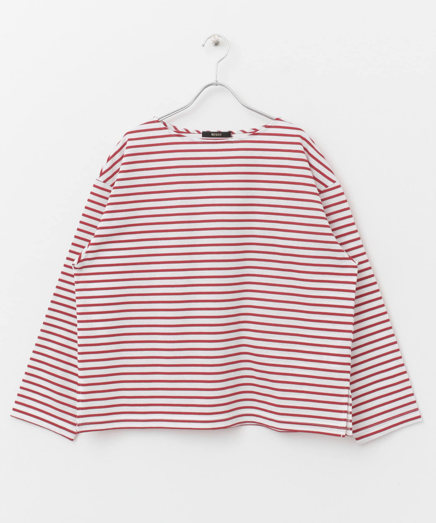 バスクオーバーTシャツ WHT×RED FREE