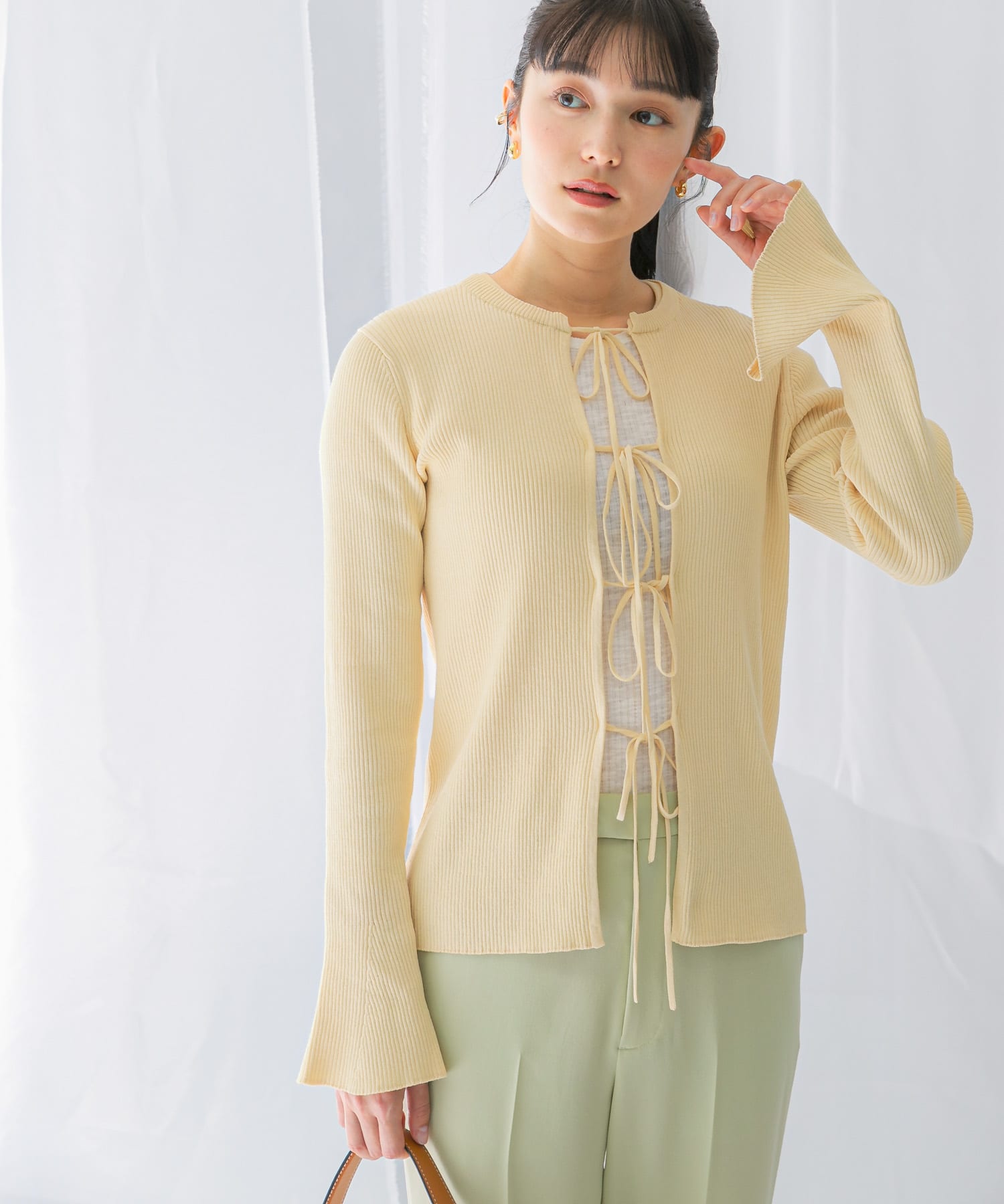 リボンデザインカーディガン(FREE beige): トップス｜URBAN RESEARCH
