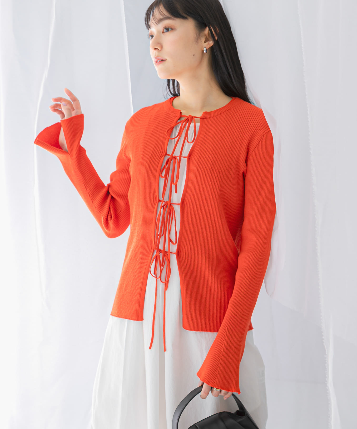 リボンデザインカーディガン