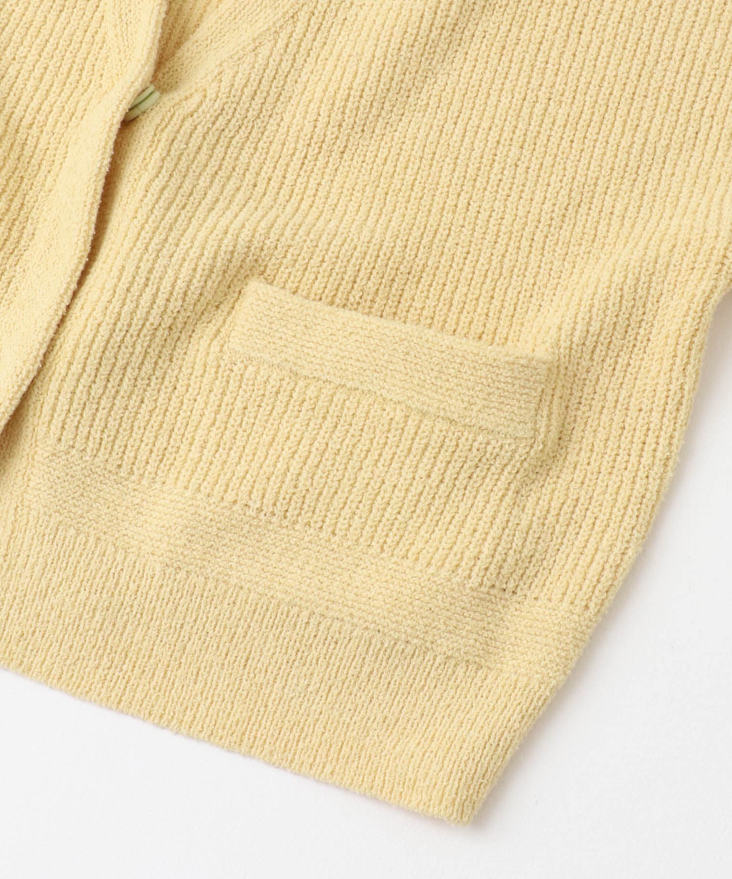 F by ROSSO　コットンブークレ片畦カーディガン YELLOW FREE
