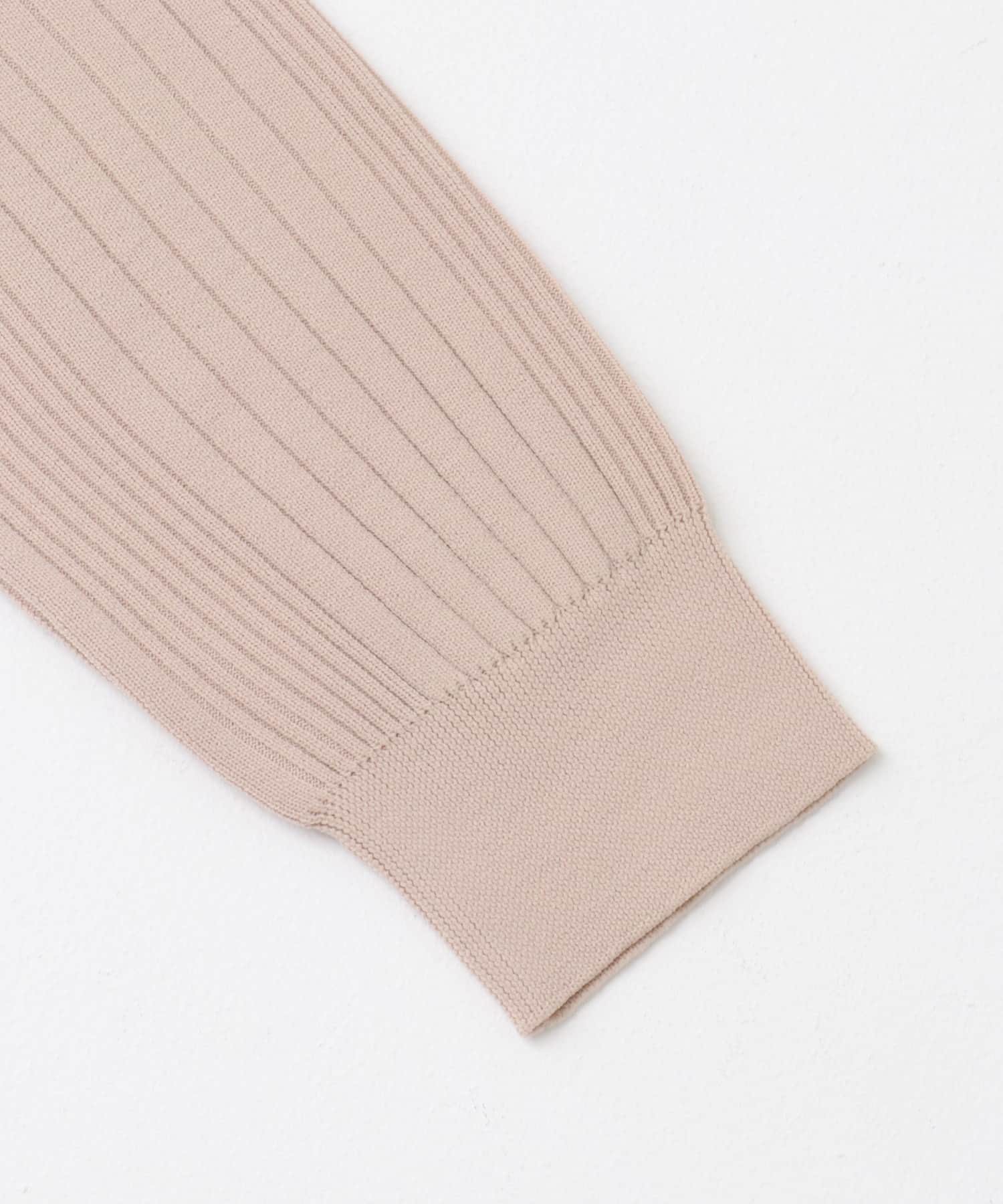 F by ROSSO　ウォッシャブル衿付きリブカーディガン P/BEIGE FREE