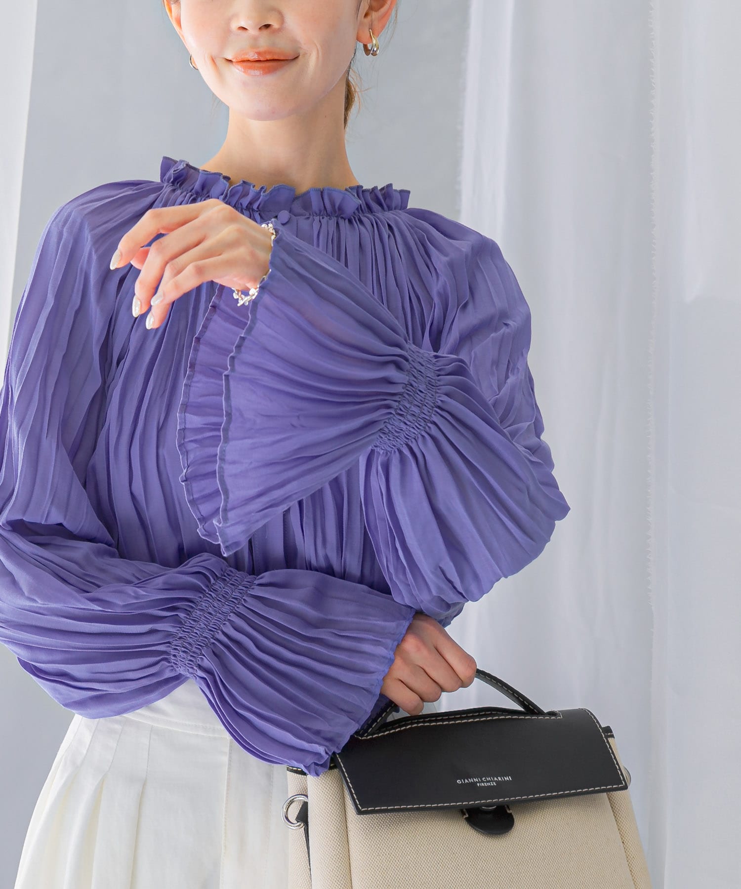 2WAYプリーツブラウス