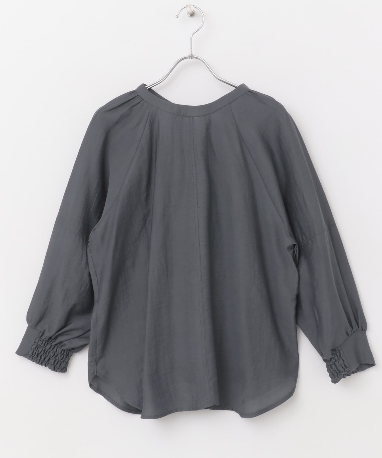 2WAYギャザースリーブブラウス CHARCOAL FREE