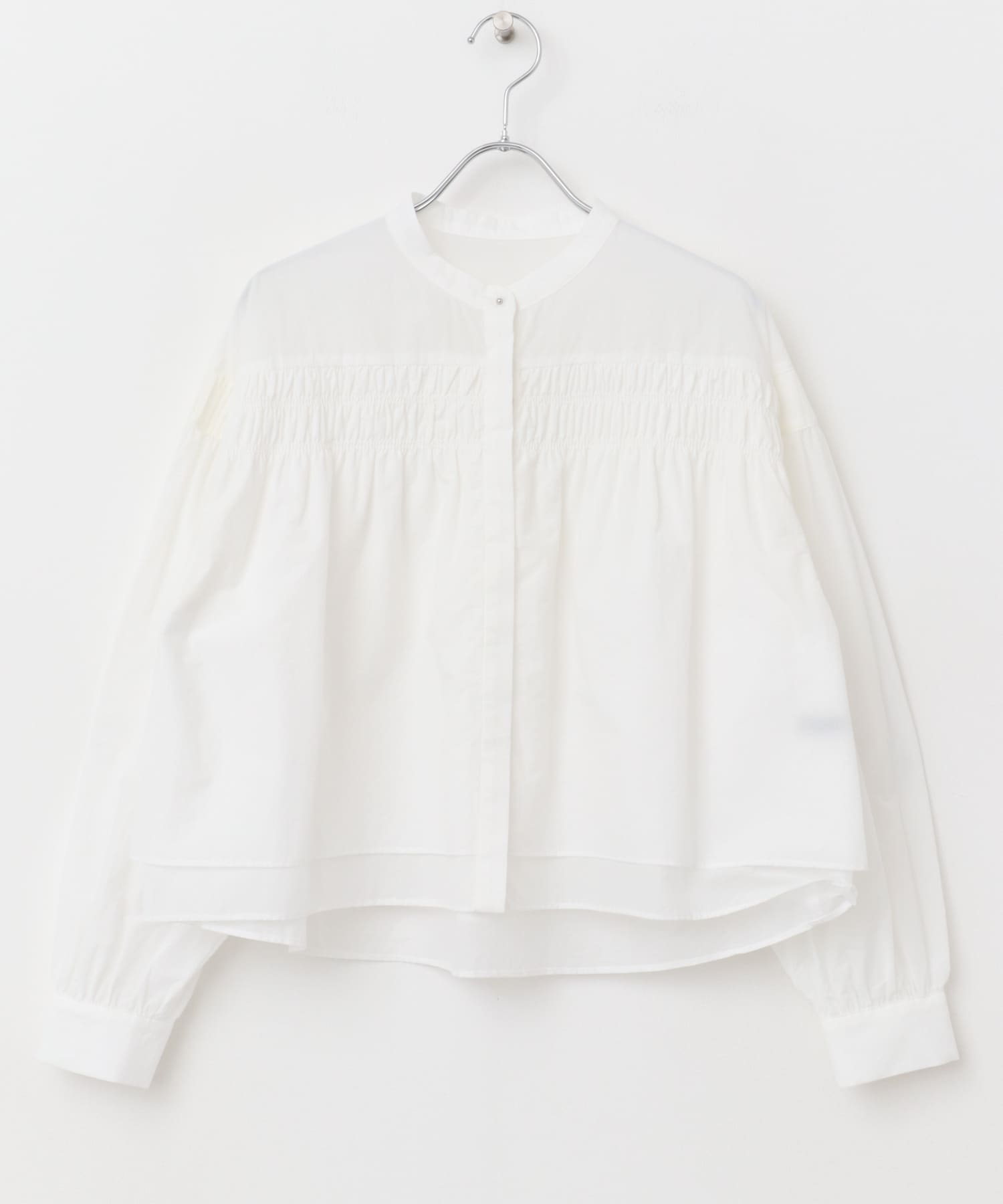 ピンタックショートレイヤードブラウス OFF WHITE FREE