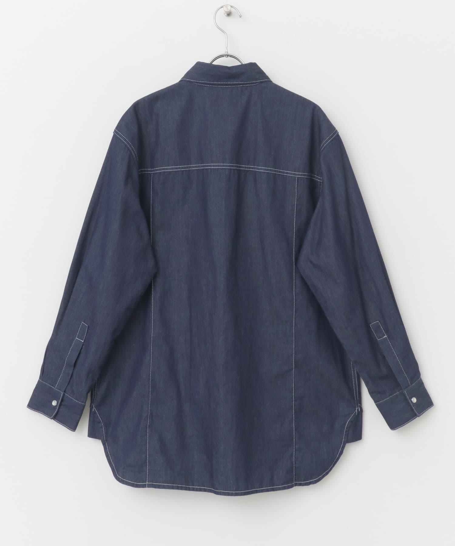 ステッチデザインデニムシャツ INDIGO FREE