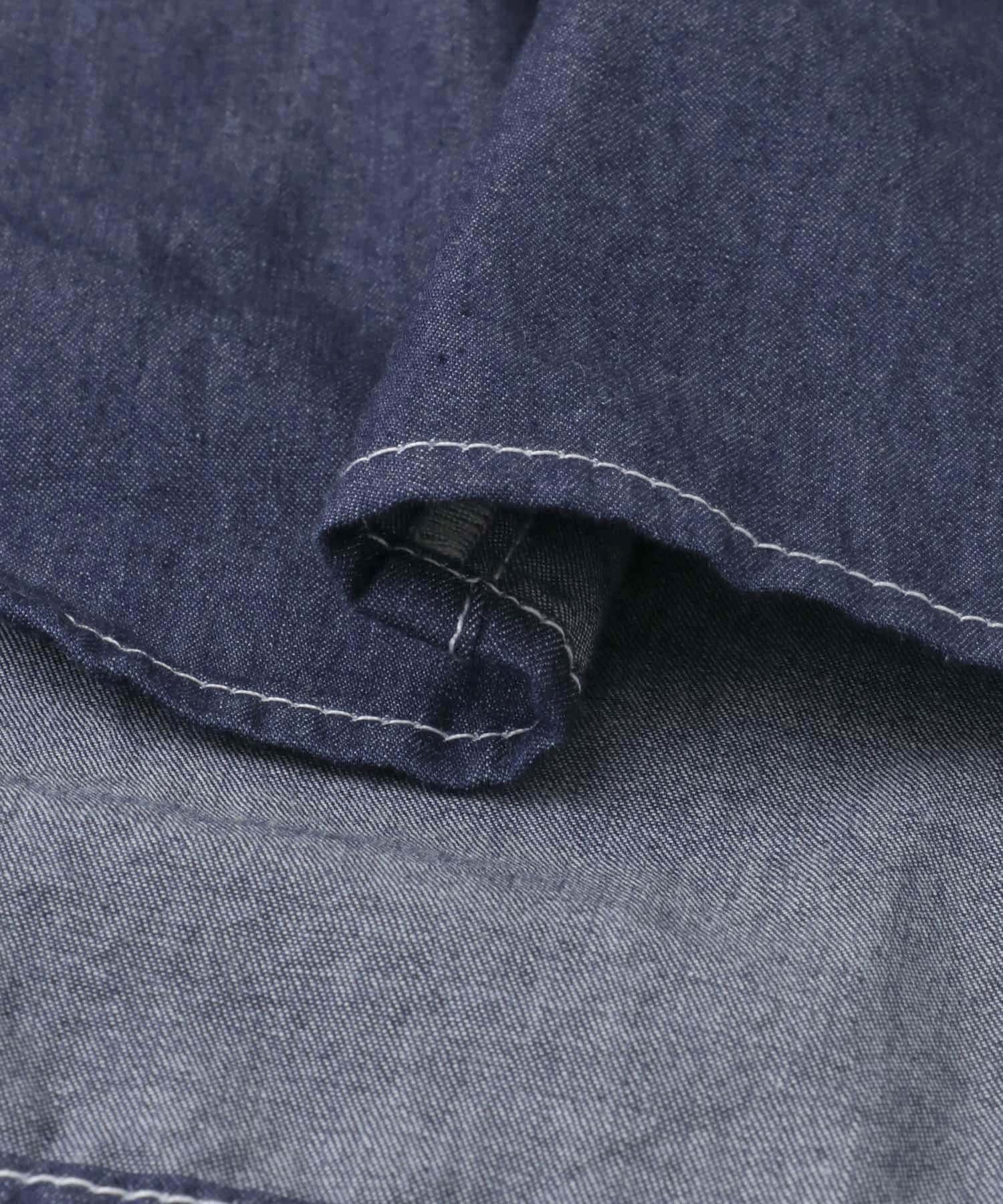 ステッチデザインデニムシャツ INDIGO FREE