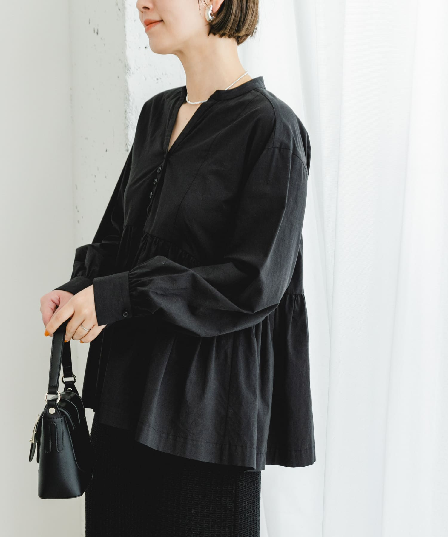 F by ROSSO　ティアードギャザーブラウス